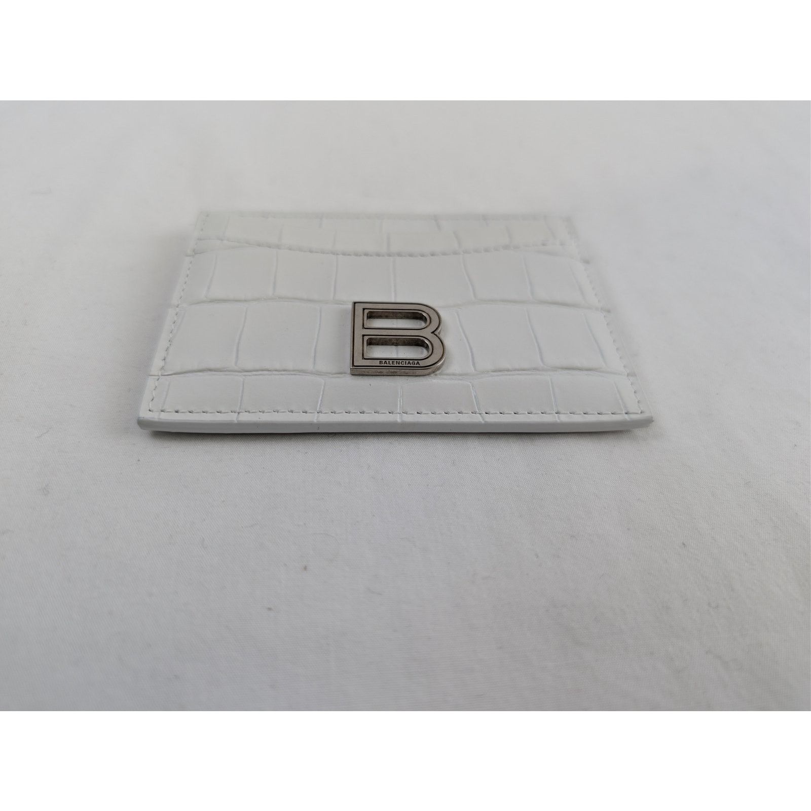 Balenciaga o1rshd1 Size: OS / Shiny Embossed Croc Hourglass Card Holder Size ONE SIZE - 4 Thumbnail