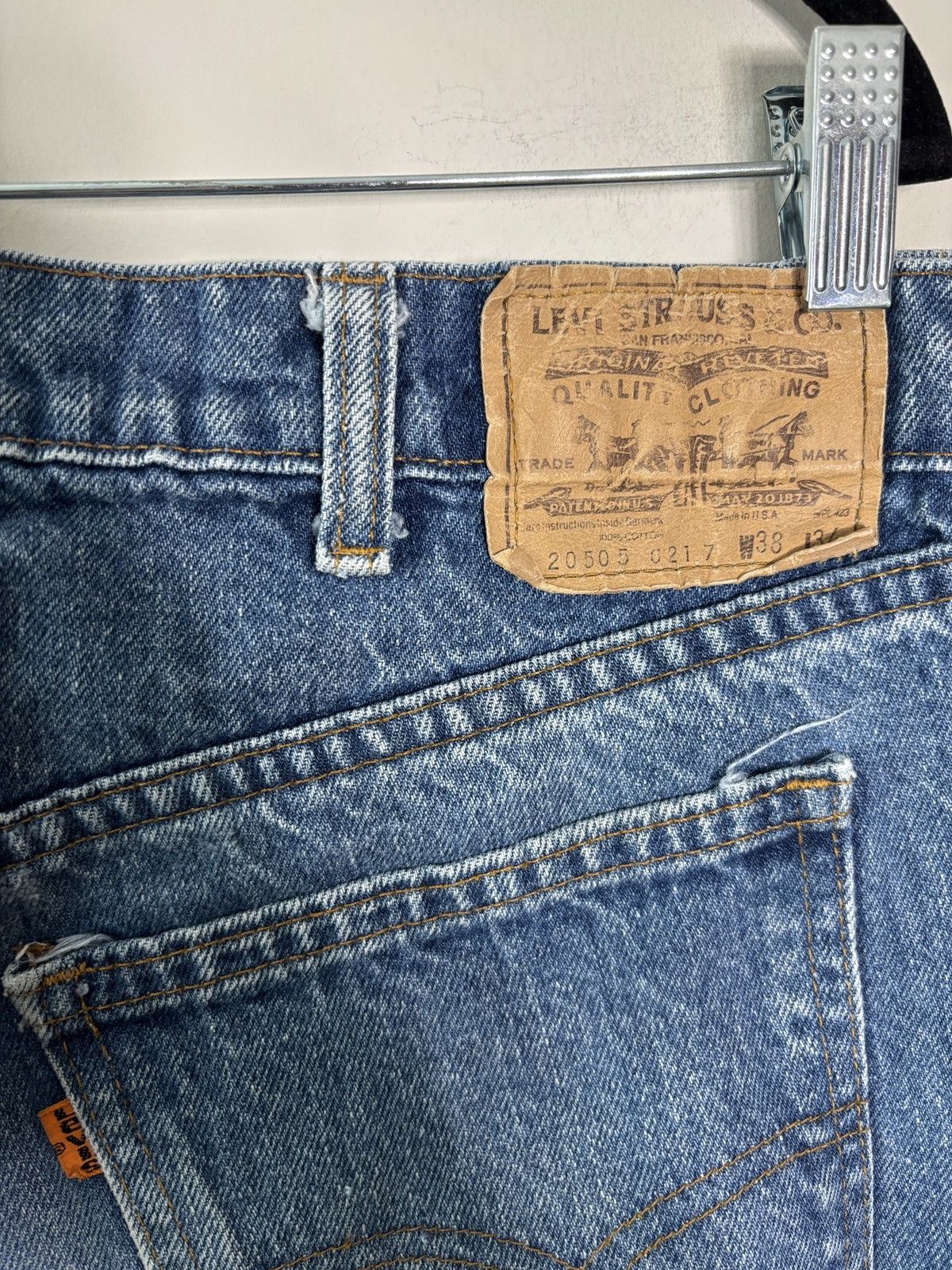 Levi's Vtg 80s Levis 517 Orange Tab Jeans 20517-0217 USA MADE 36x33 Size US 36 / EU 52 - 4 Thumbnail