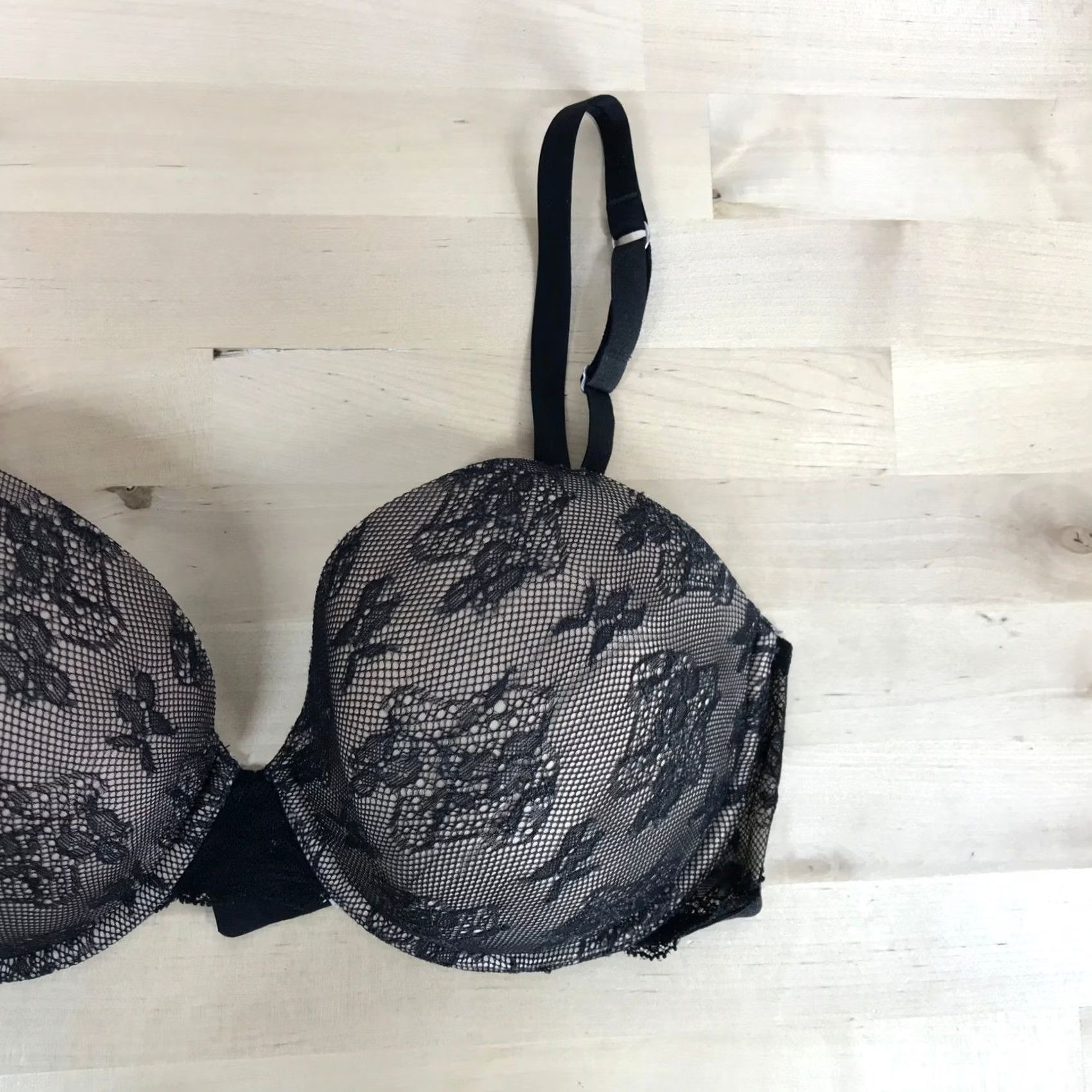 Victoria's Secret Victoria'S Secret Bra Womens 34DD Black BioFit Floral Lace Padded Full Coverage Size ONE SIZE - 3 Thumbnail