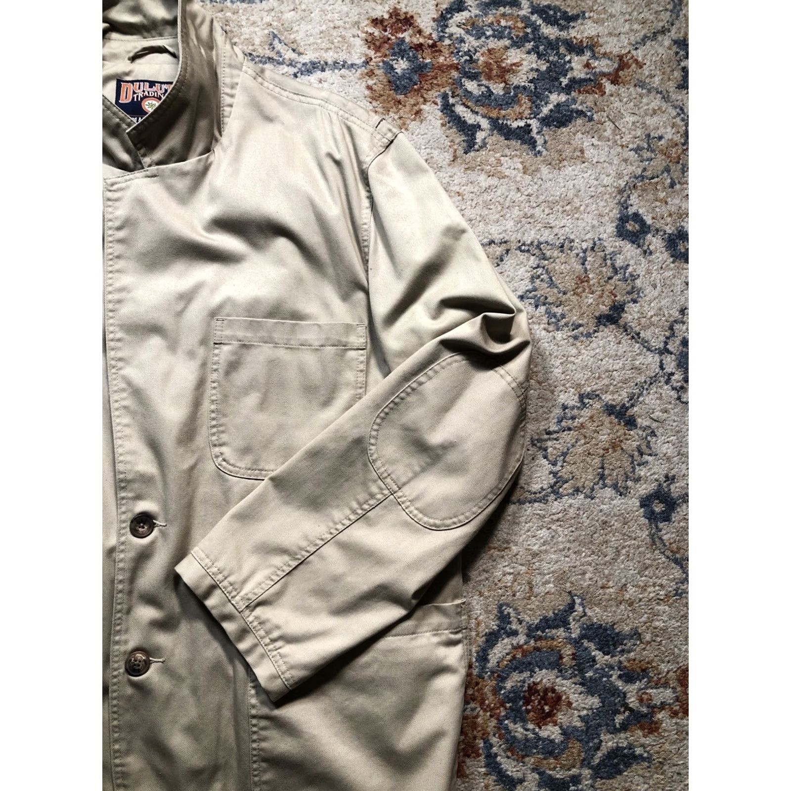 Duluth Trading Company Duluth Cotton Khaki Chore Jacket Mens XL Mid-Length Pockets Windproof Thermal Lined Size US XL / EU 56 / 4 - 5 Thumbnail