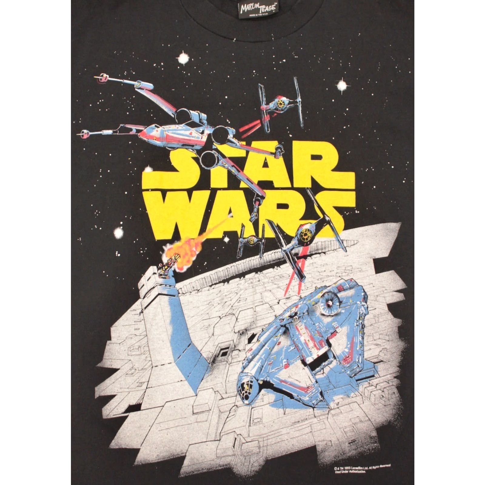 Vintage Marlin Tease 90s Star Wars Shirt Mens VTG 90s Tease Star Wars '93 Shirt L Black Graphic Tee Size US L / EU 52-54 / 3 - 3 Thumbnail