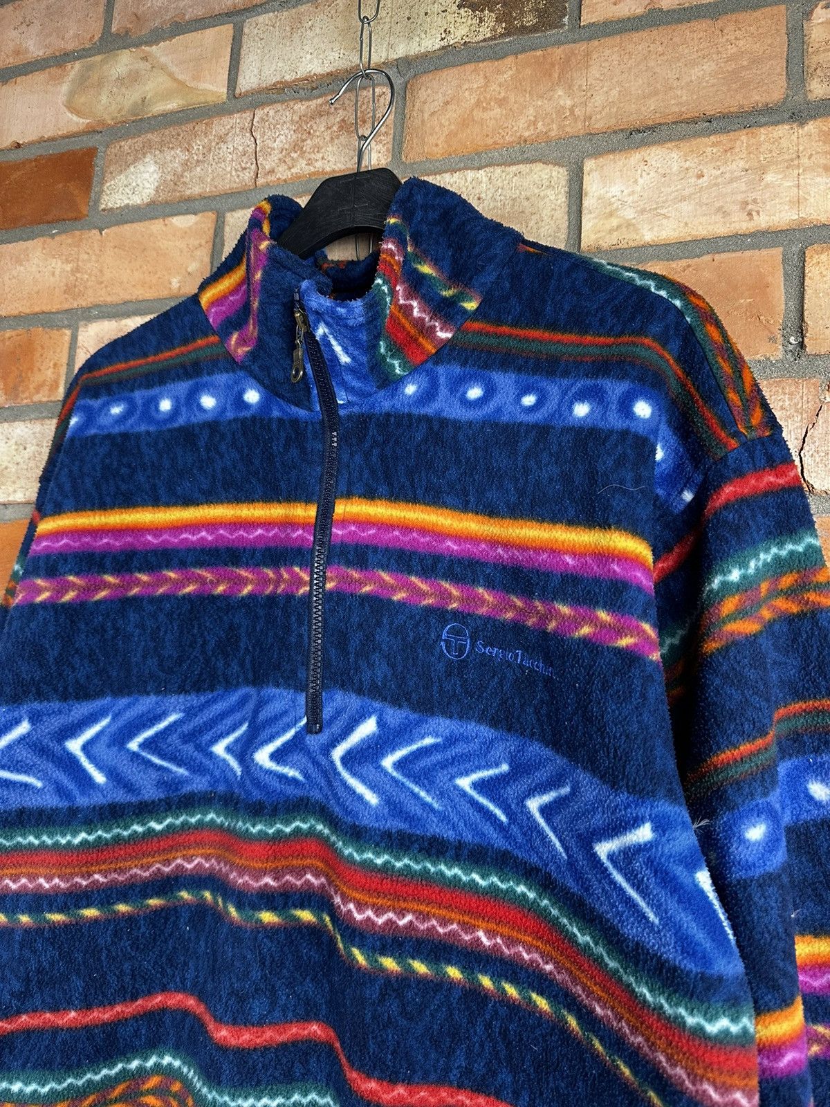 Sergio Tacchini × Vintage Sergio Tacchini Fleece Hoodie Size M Size US M / EU 48-50 / 2 - 2 Thumbnail