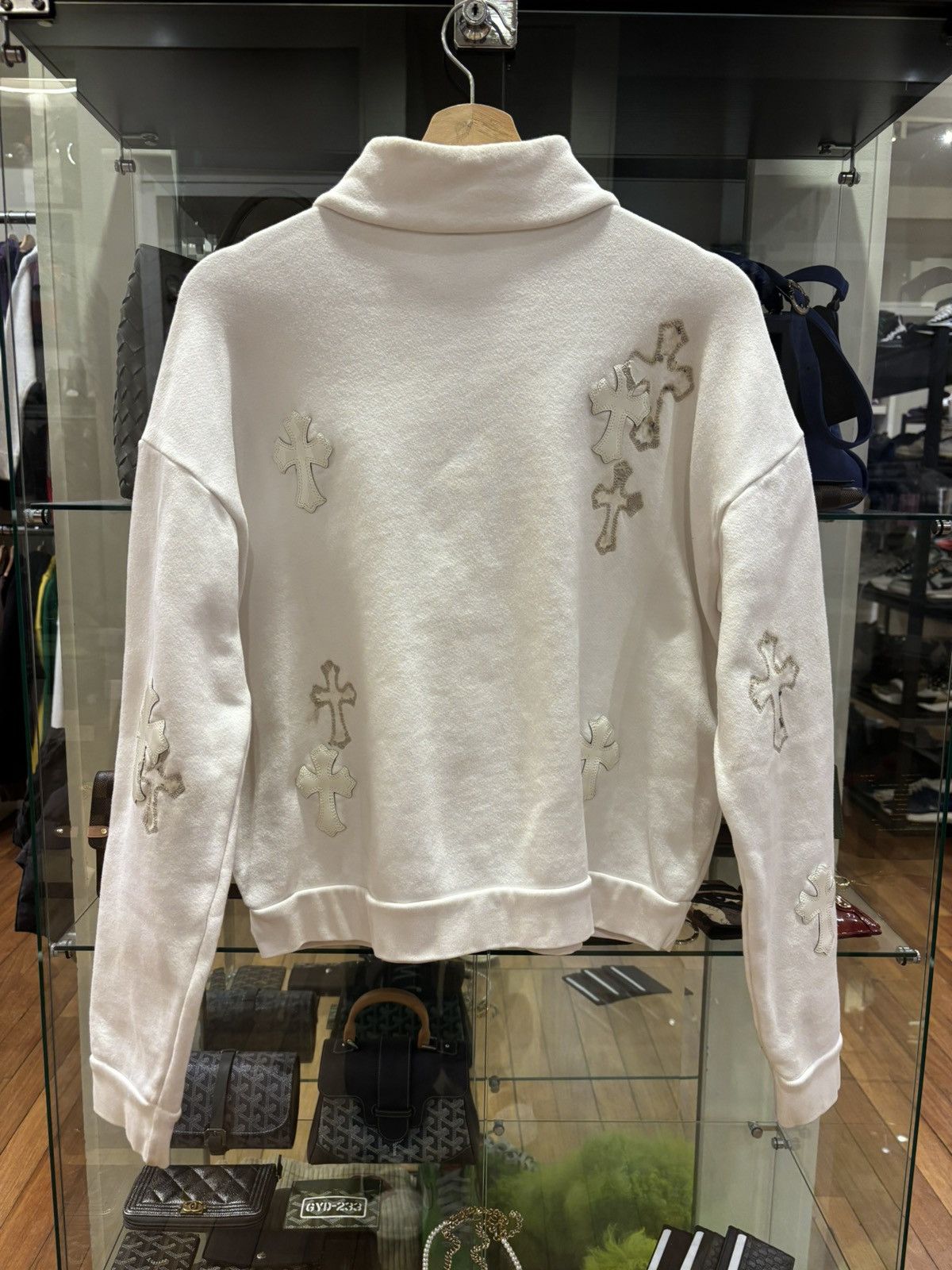 Chrome Hearts Chrome Hearts Cross Patch Quarter Zip - White Size US S / EU 44-46 / 1 - 2 Thumbnail