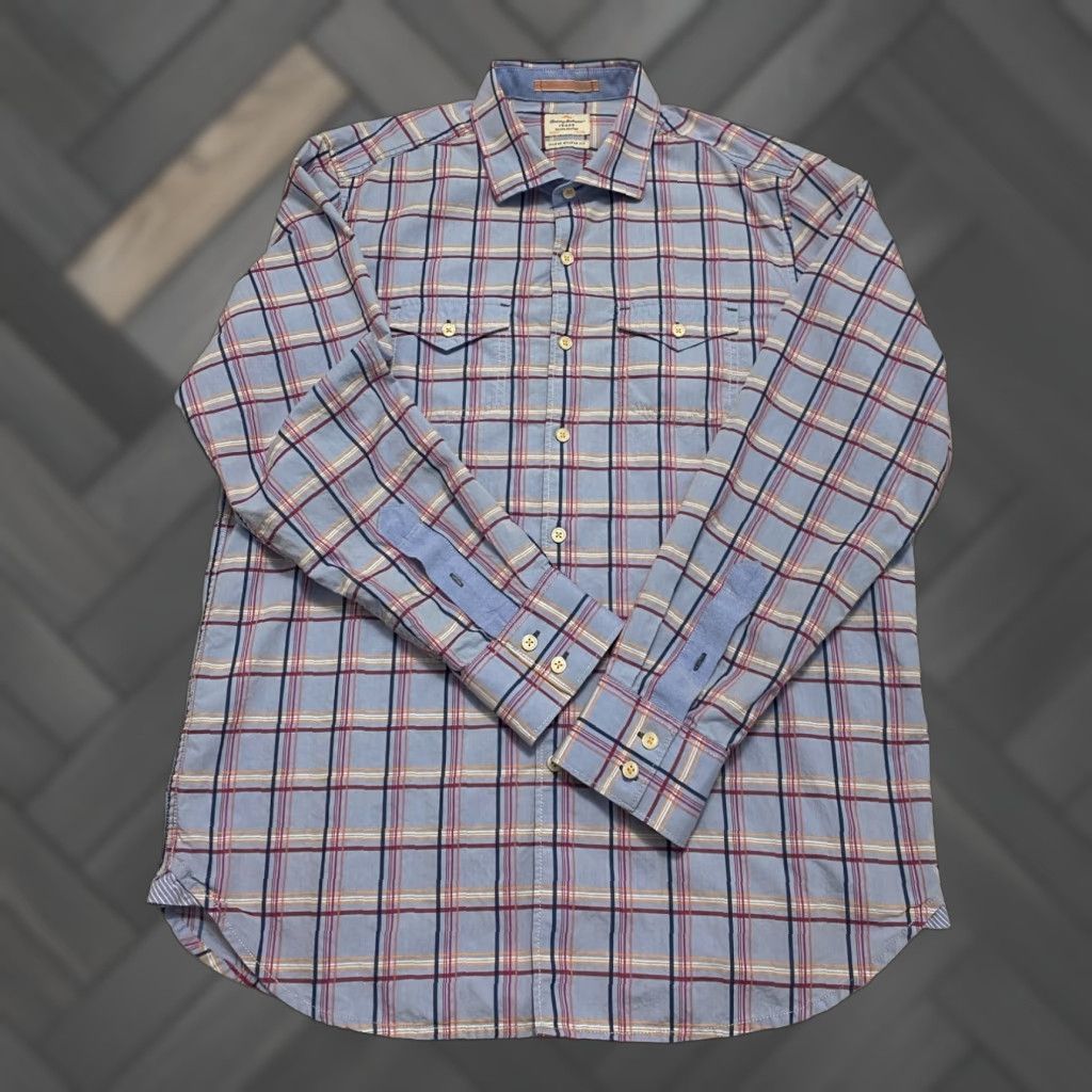 Tommy Bahama Tommy Bahama Shirt Long Sleeve Mens M Plaid Blue Button-Up Casual Travel Workwear Pattern Cotton 100% All Seasons Size US M / EU 48-50 / 2 - 1 Thumbnail