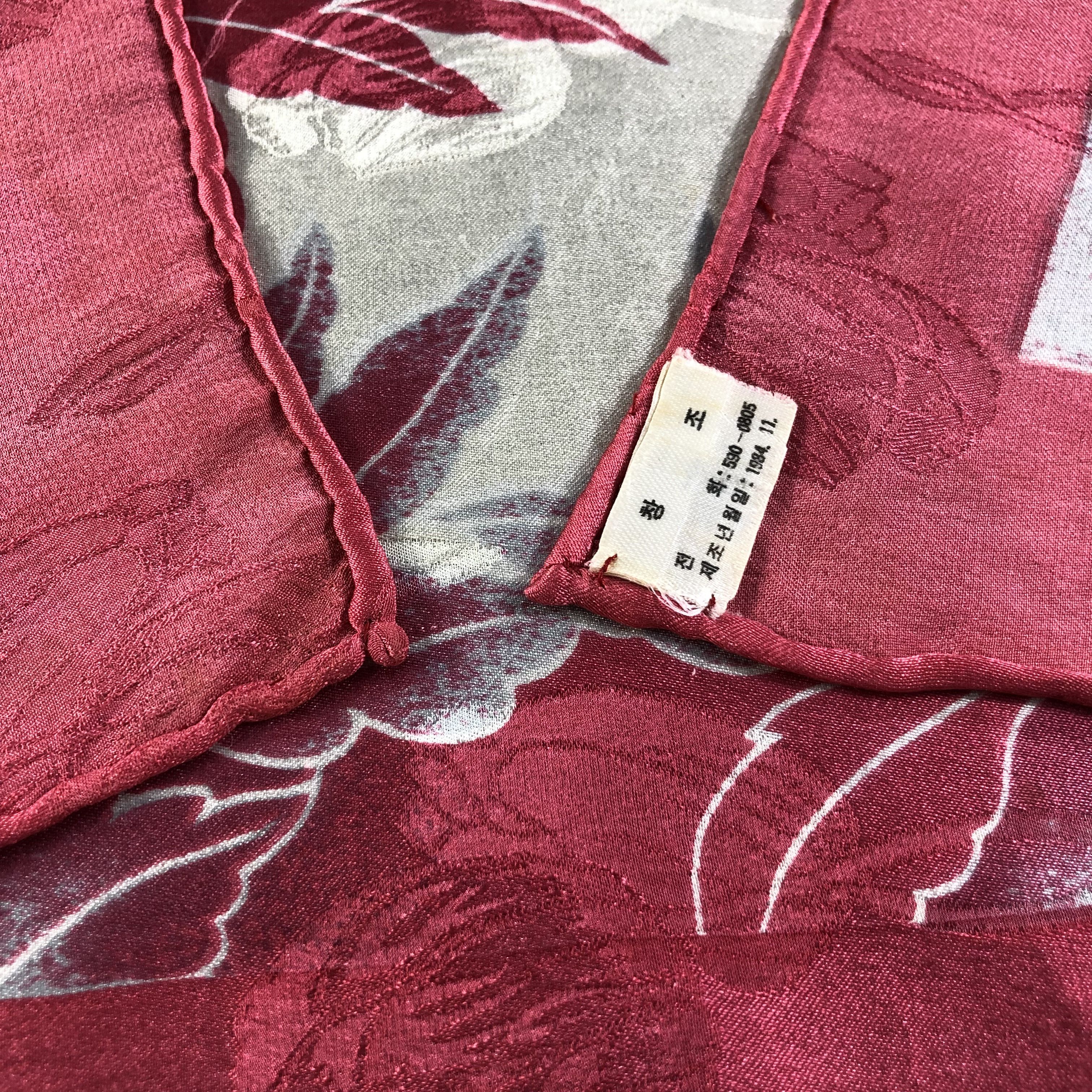 Vintage Vintage Chang Joh Floral Hand Rolled Silk Scarf M812 Size ONE SIZE - 4 Thumbnail
