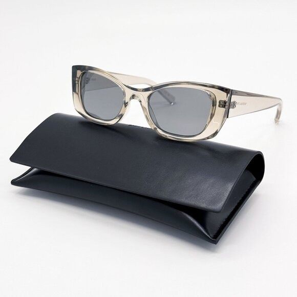 Saint Laurent Paris NEW SAINT LAURENT SUNGLASSES SL593 003 BEIGE CAT EYE WOMEN E Size ONE SIZE - 1 Thumbnail