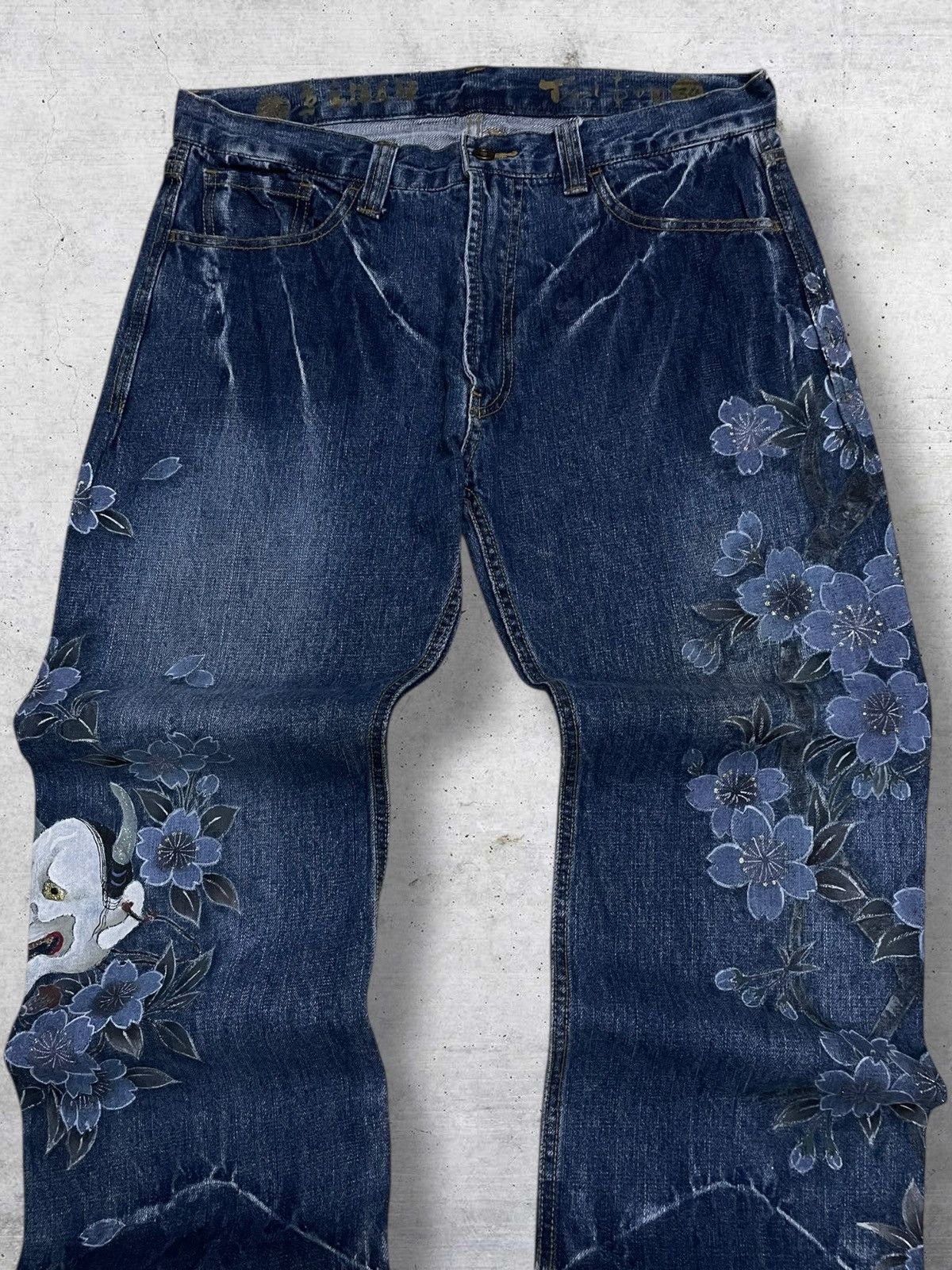 Beauty Beast OG VINTAGE SATANIC FACE FULLPRINT TRADITIONAL JAPAN DENIM Size US 34 / EU 50 - 7 Thumbnail