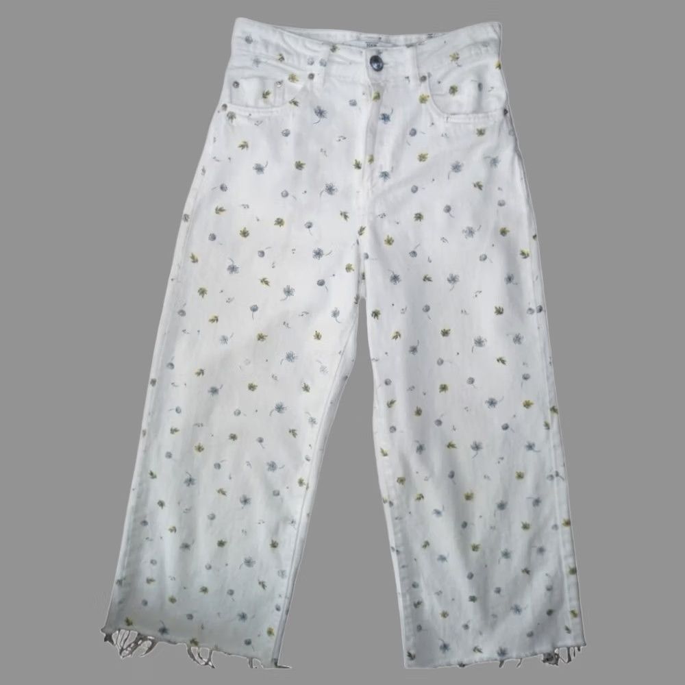 Vintage Denim Women Lefties Jeans Floral Wide-Leg 0 White Women's Denim Size ONE SIZE - 1 Thumbnail