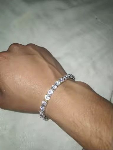 Jewelry 5mm + 17 cm Iced out Bracelet Jewelry Casual Chain Cuff Size ONE SIZE - 2 Thumbnail