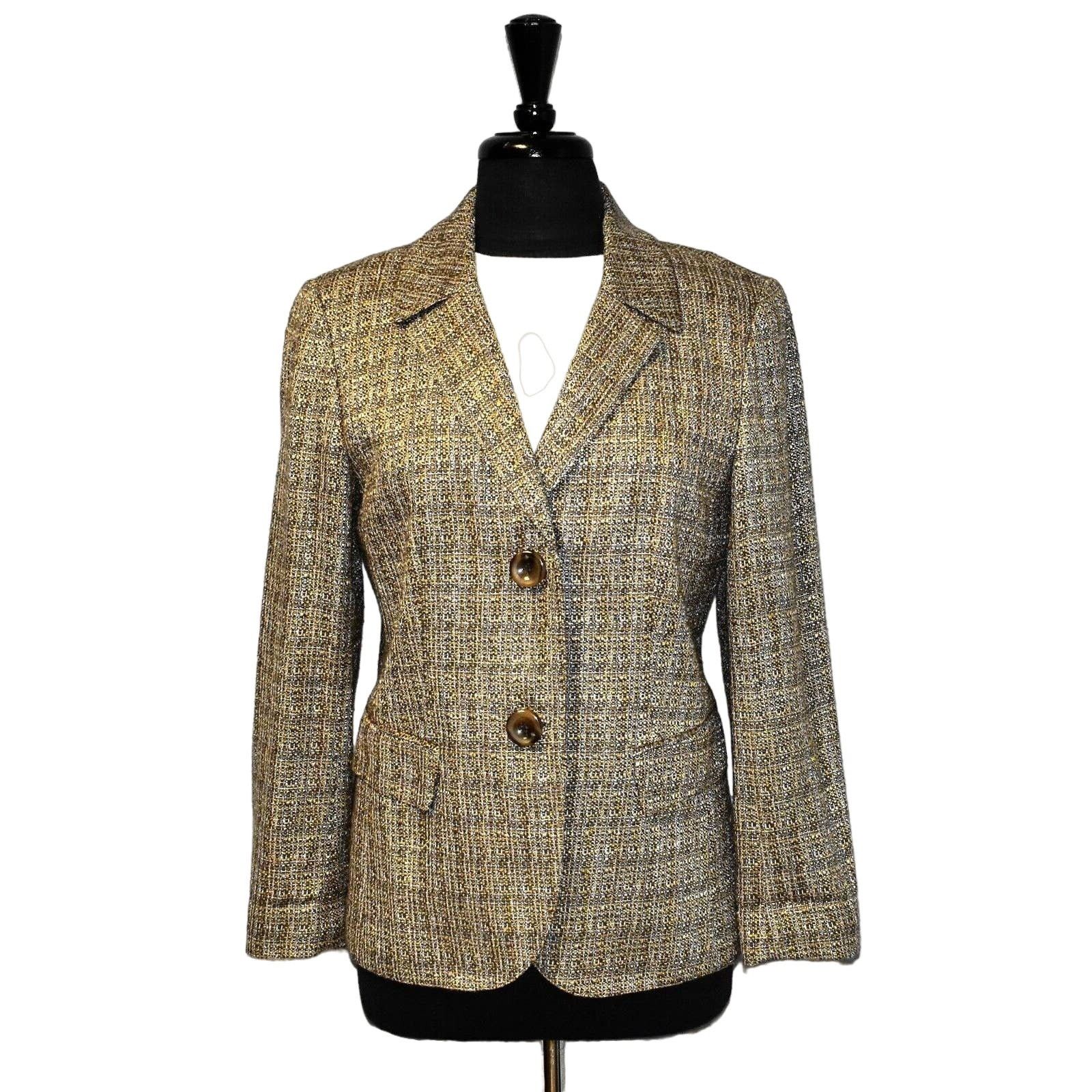 Lafayette 148 B2 NWT LAFAYETTE 148 NEW YORK Tweed Jacket Blazer Sz 10 $498 Size L / US 10 / IT 46 - 1 Thumbnail