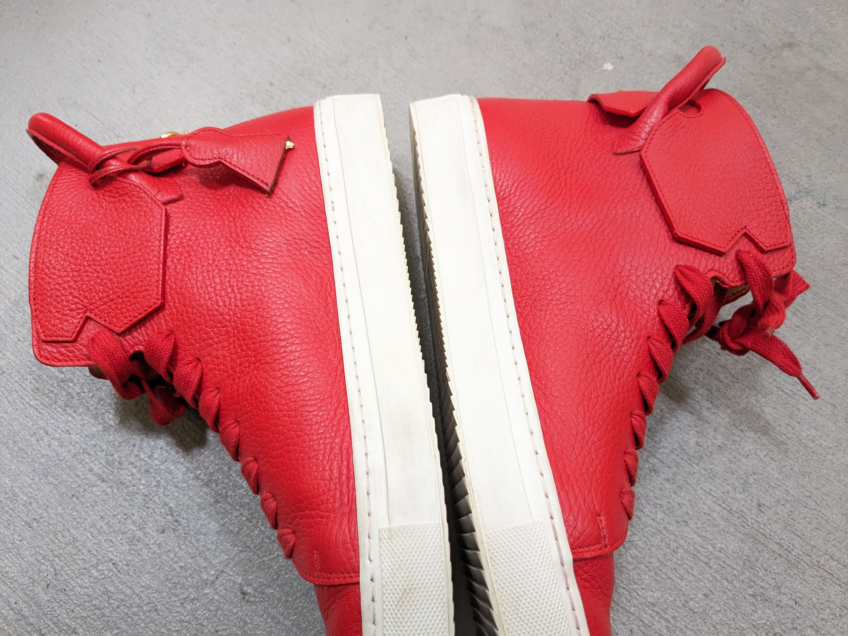 Buscemi Buscemi 100 MM Red Leather Italy Size 12 45 Sneakers Gold Size US 12 / EU 45 - 9 Thumbnail