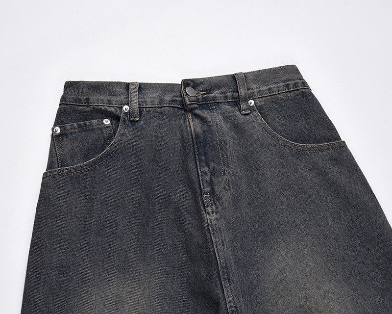 Vintage American retro washed distressed wide-leg jeans for men Size US 32 / EU 48 - 4 Thumbnail