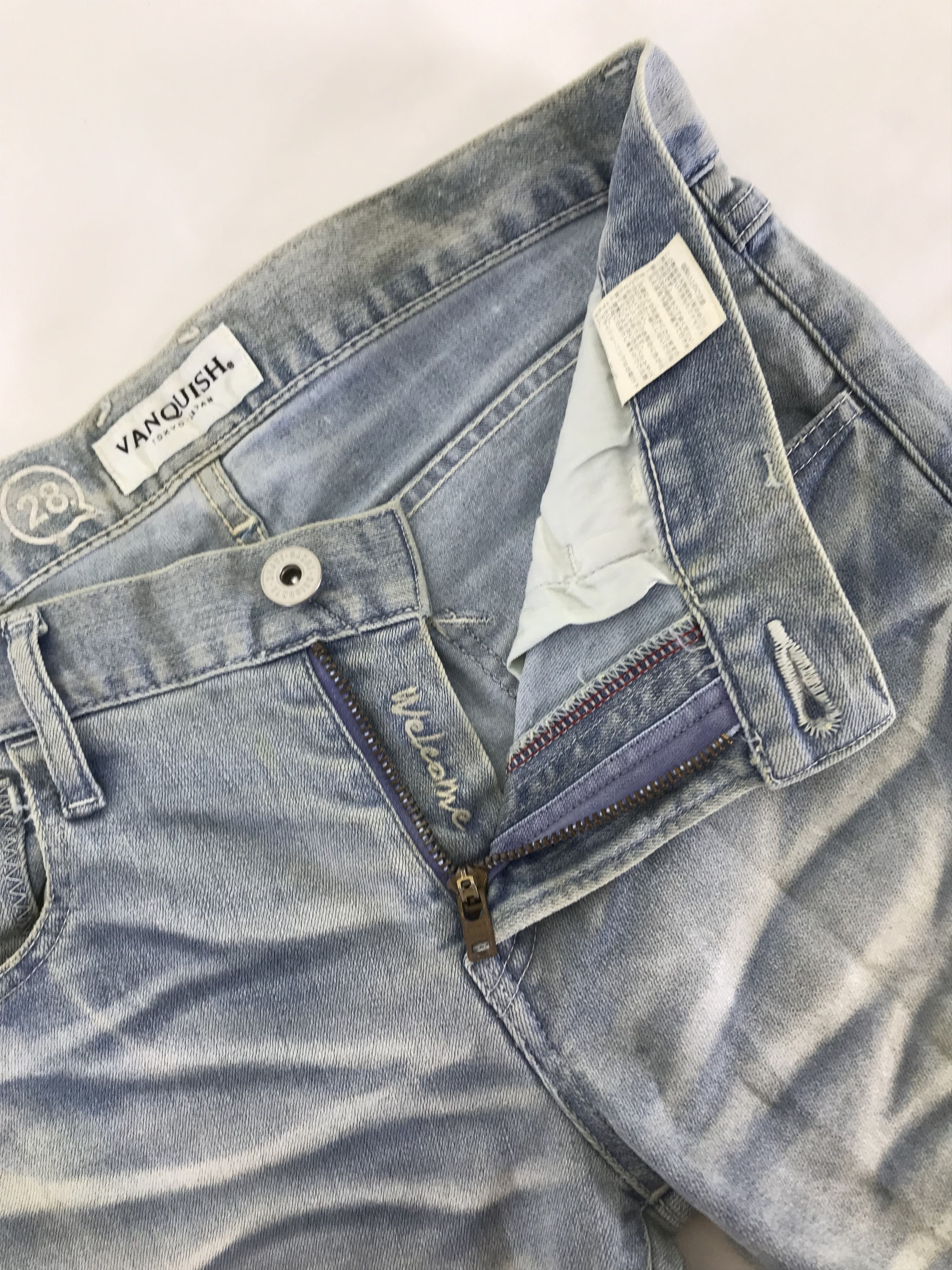Vanquish Vintage Vanquish Faded Waxed Blue Skinny Jeans Size 28" / US 6 / IT 42 - 9 Thumbnail