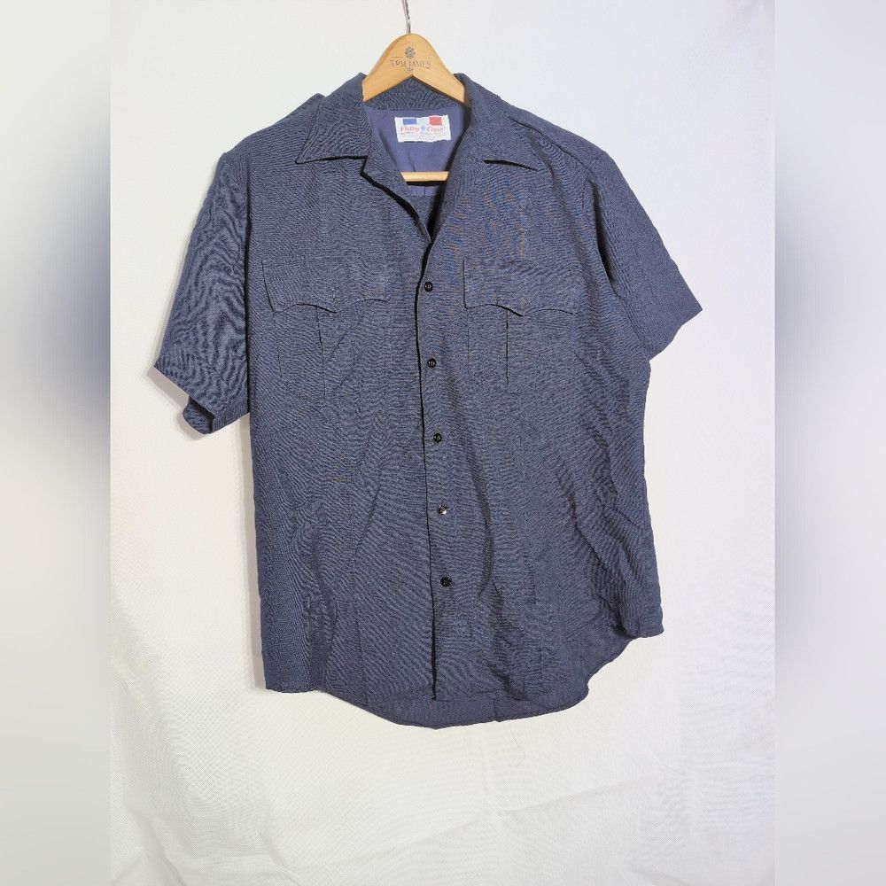Vintage Flying Cross Police Uniform Sz L Men's Blue Button-Up Shirt Size US L / EU 52-54 / 3 - 2 Thumbnail