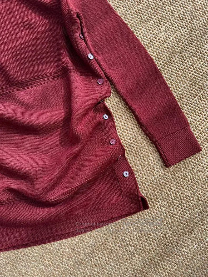 Hermes Hermes Jujube Red Wool Blended Knit Slim Dress, Women's Size XS / US 0-2 / IT 36-38 - 3 Thumbnail