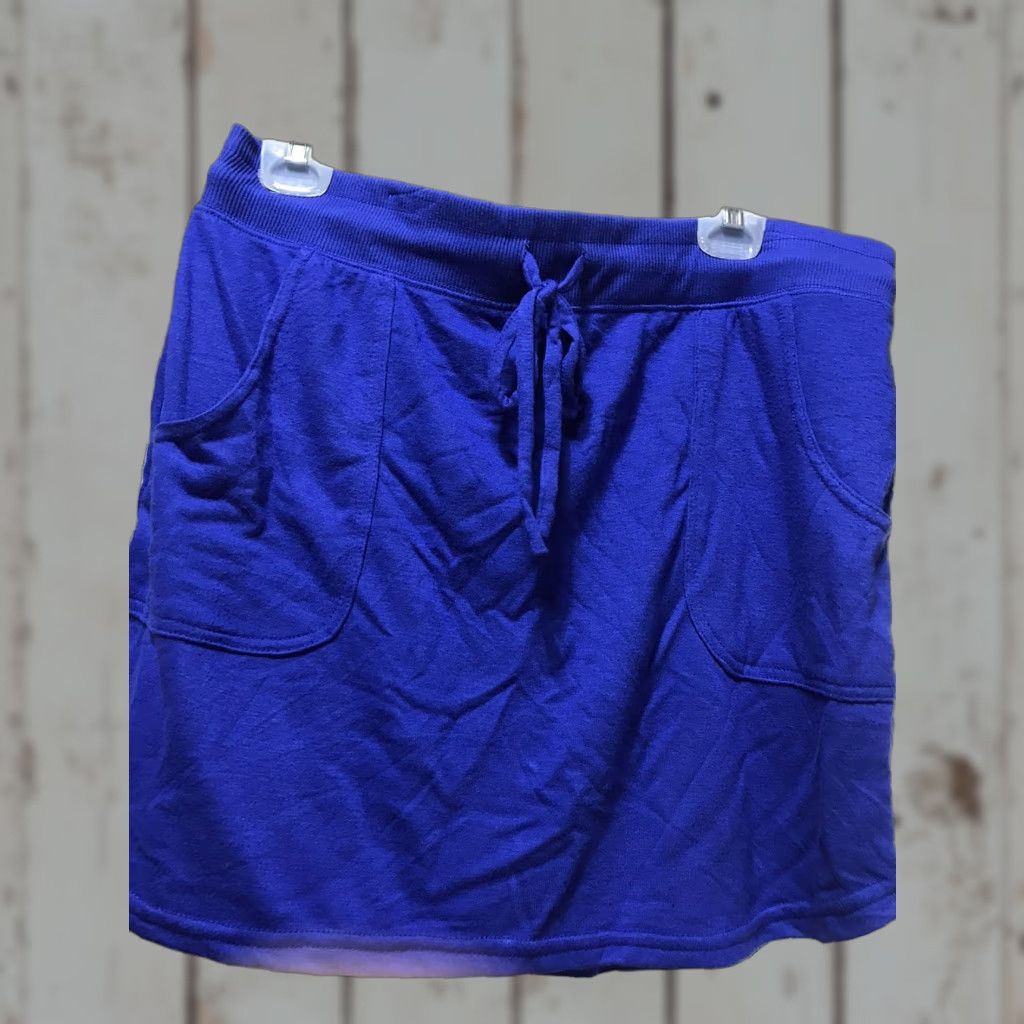 Vintage The Balance Collection Blue Mini Skirt Womens Size XL Casual Pull On Lightweight Size 40" / US 18 - 1 Thumbnail