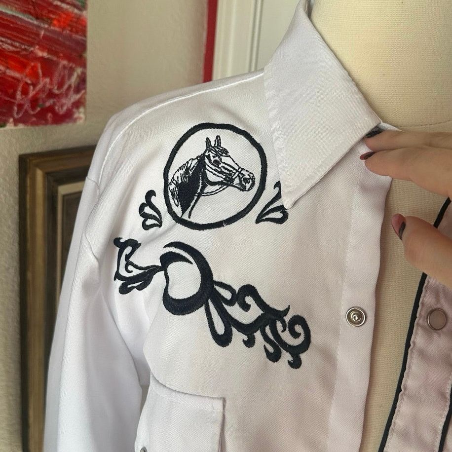 Other houston vaquera black and white horse button up shirt Size US L / EU 52-54 / 3 - 2 Thumbnail