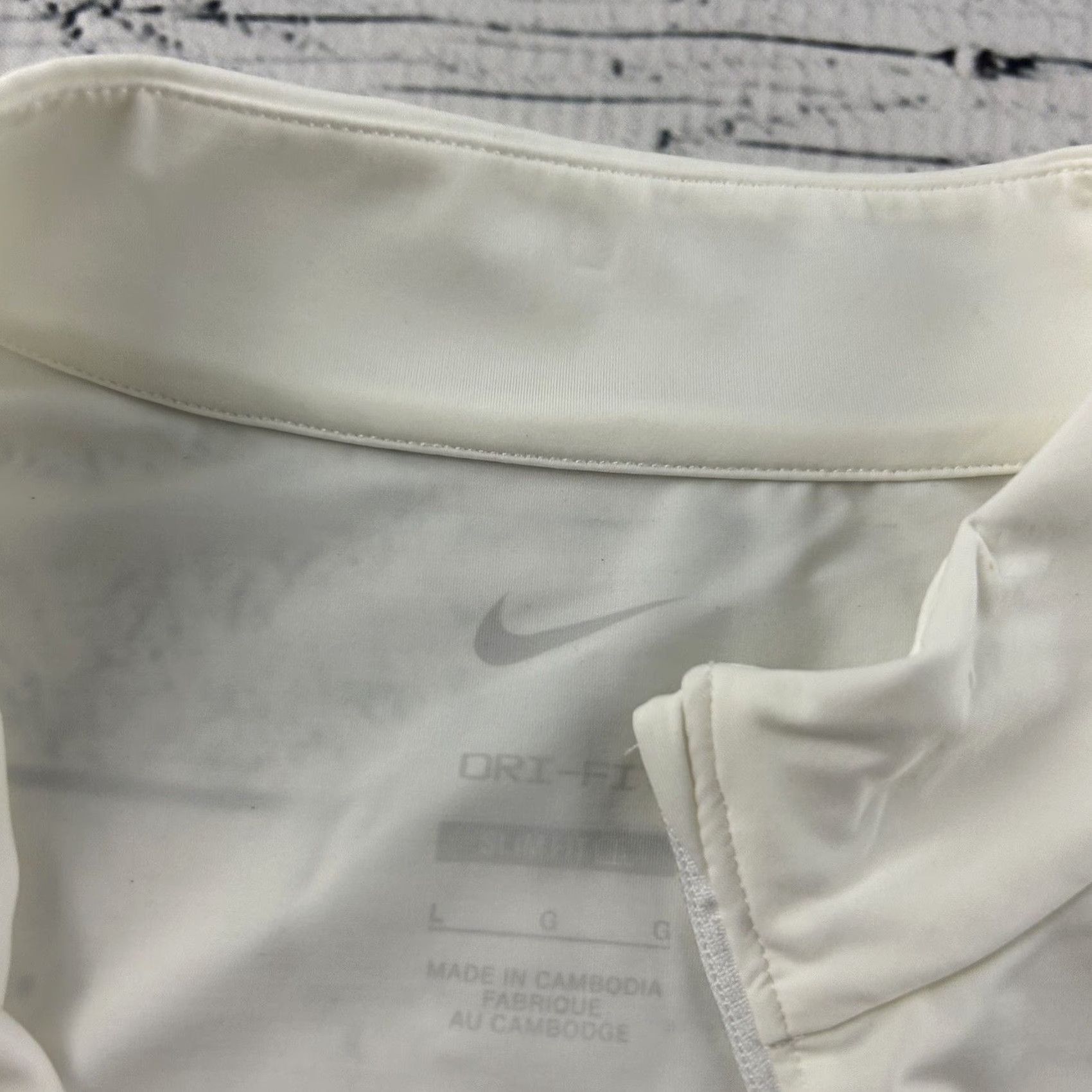Nike Nike Dri-Fit Slim Pullover Jacket Women's Large White Golf Shirt Size L / US 10 / IT 46 - 4 Thumbnail