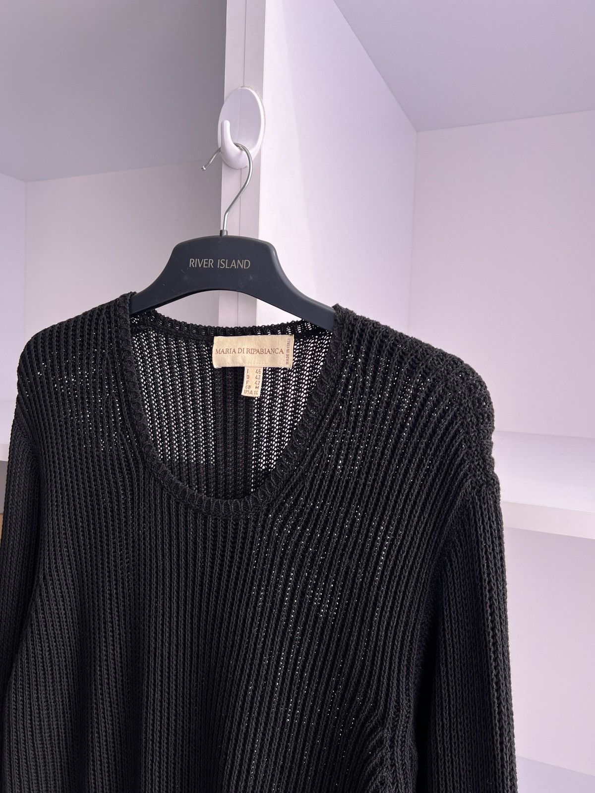 Designer × Vintage Vintage Maria Di Ripabianca Womens Ripped black Sweater Size XL / US 12-14 / IT 48-50 - 8 Thumbnail