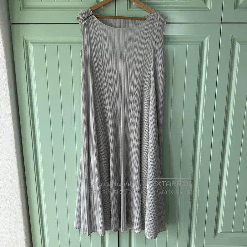 Issey Miyake Issey Miyake Gray Pleated Dress Size L / US 10 / IT 46 - 1 Thumbnail