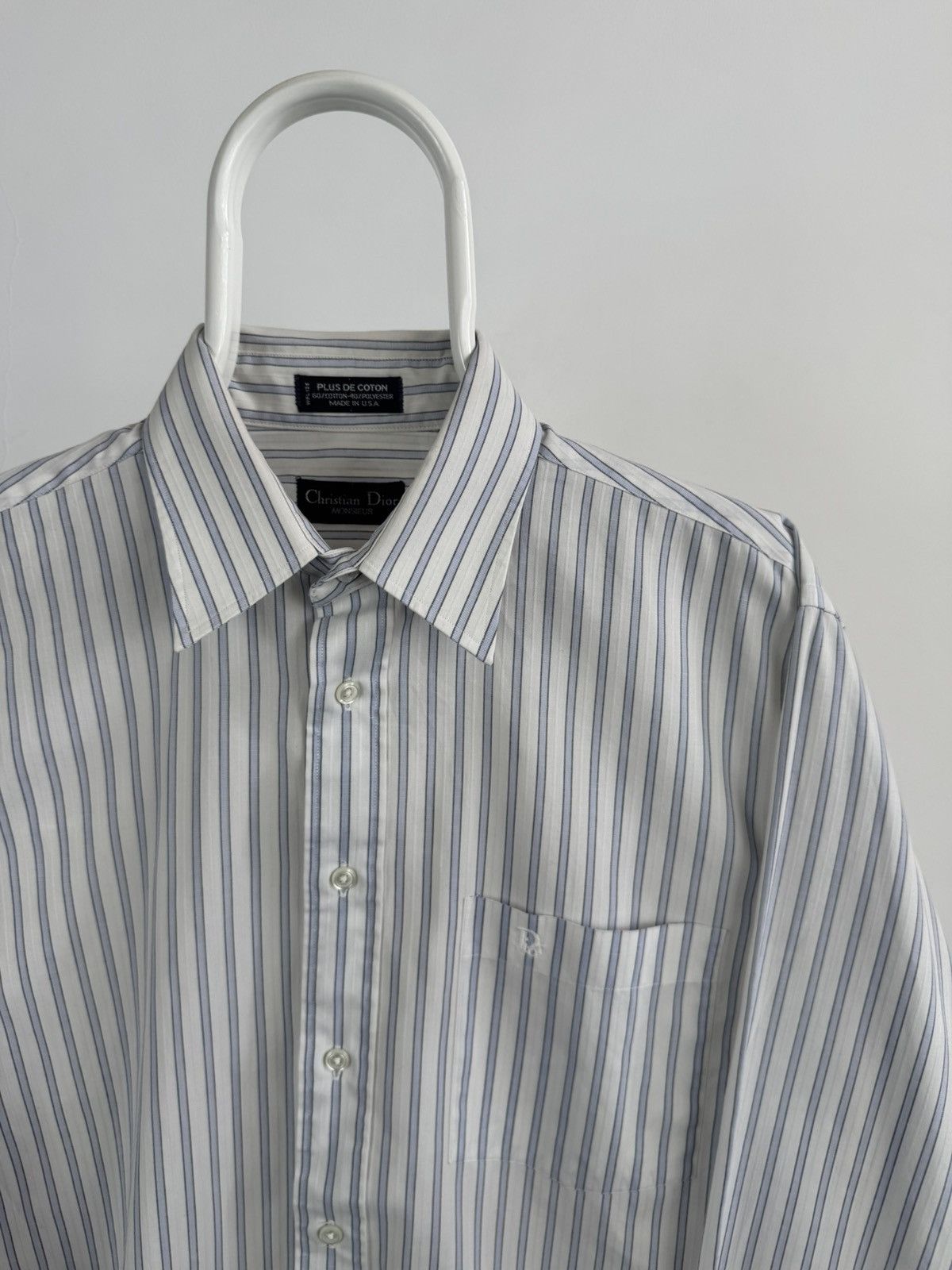 Christian Dior Monsieur Vintage Christian Dior Monsieur Long Sleeve Striped Shirt Size US L / EU 52-54 / 3 - 2 Thumbnail