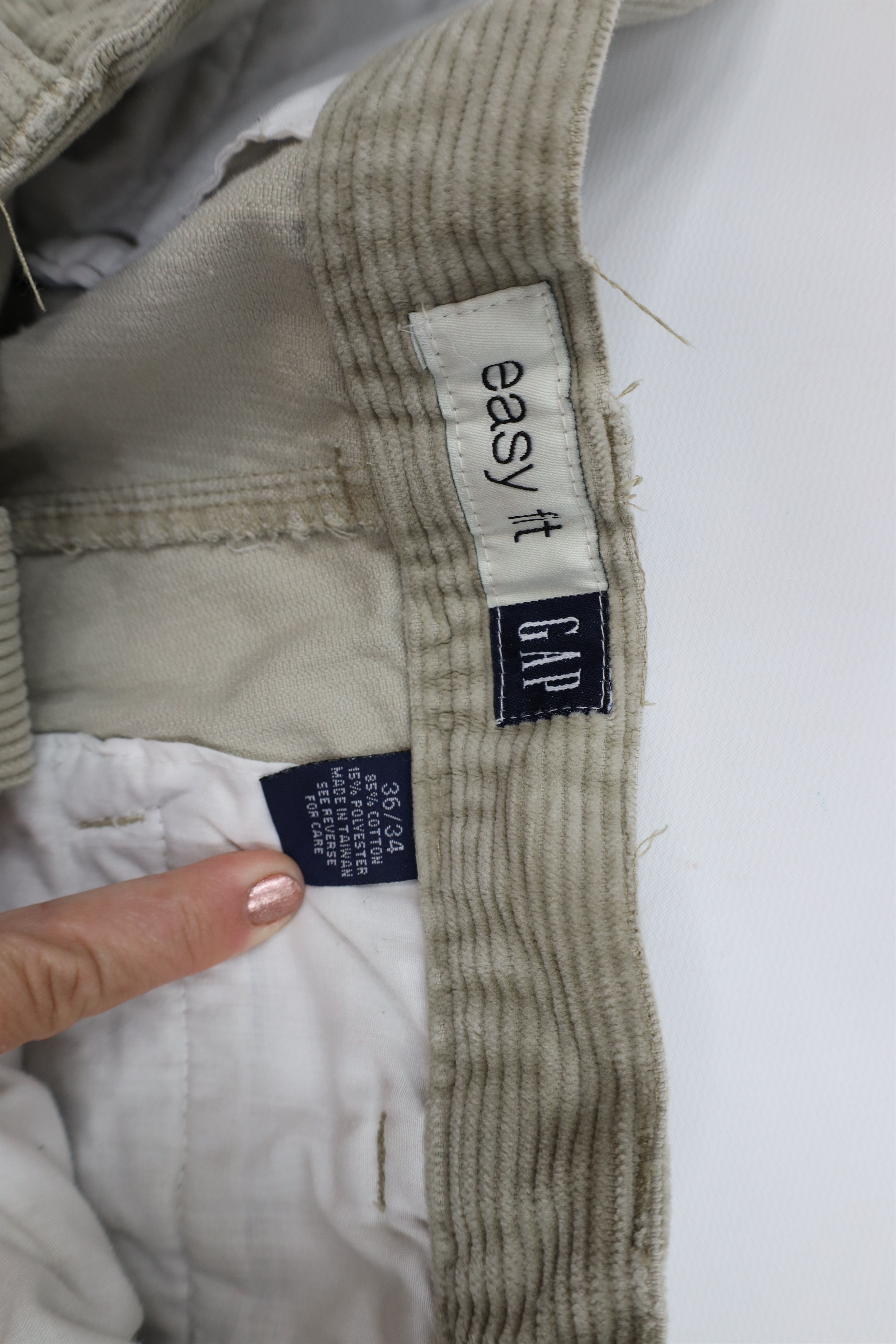 Gap Vintage 90s Gap Relaxed Cuffed Wide Leg Corduroy Pants Gray Size US 36 / EU 52 - 6 Thumbnail