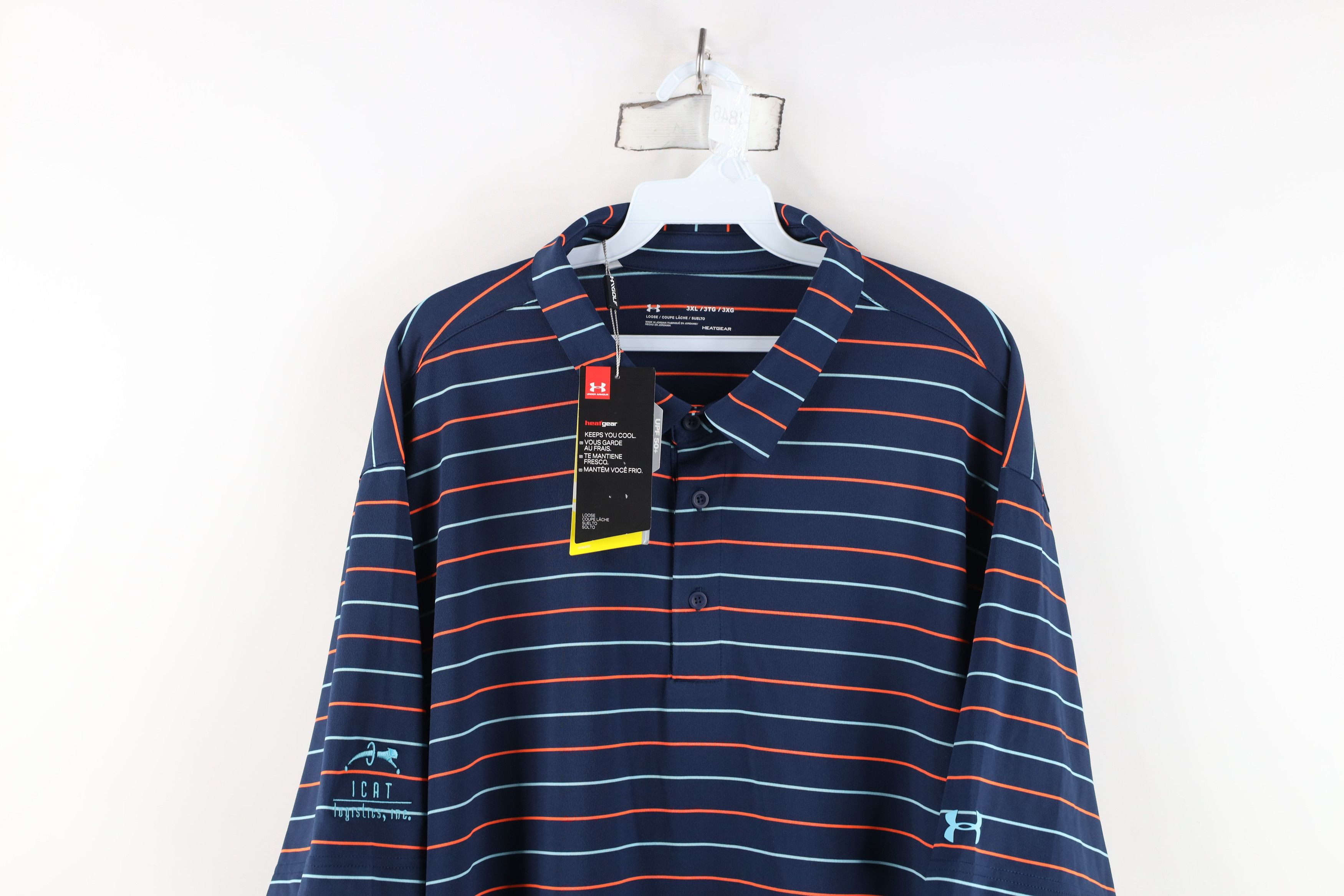 Under Armour New Under Armour HeatGear Striped Golf Golfing Polo Shirt Size US XXL / EU 58 / 5 - 2 Thumbnail