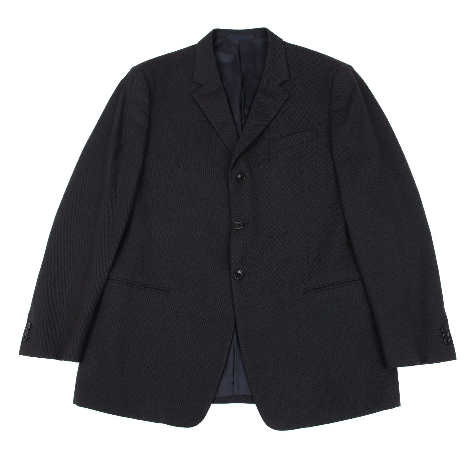 Armani Collezioni Wool Jacket with Diagonal Stripe in Charcoal, Size 54 Size US XXS / EU 40 - 1 Thumbnail