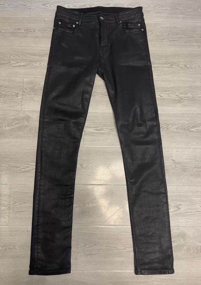 Rick Owens Tyrone Cut Metal Coated Brushed Wax Jeans