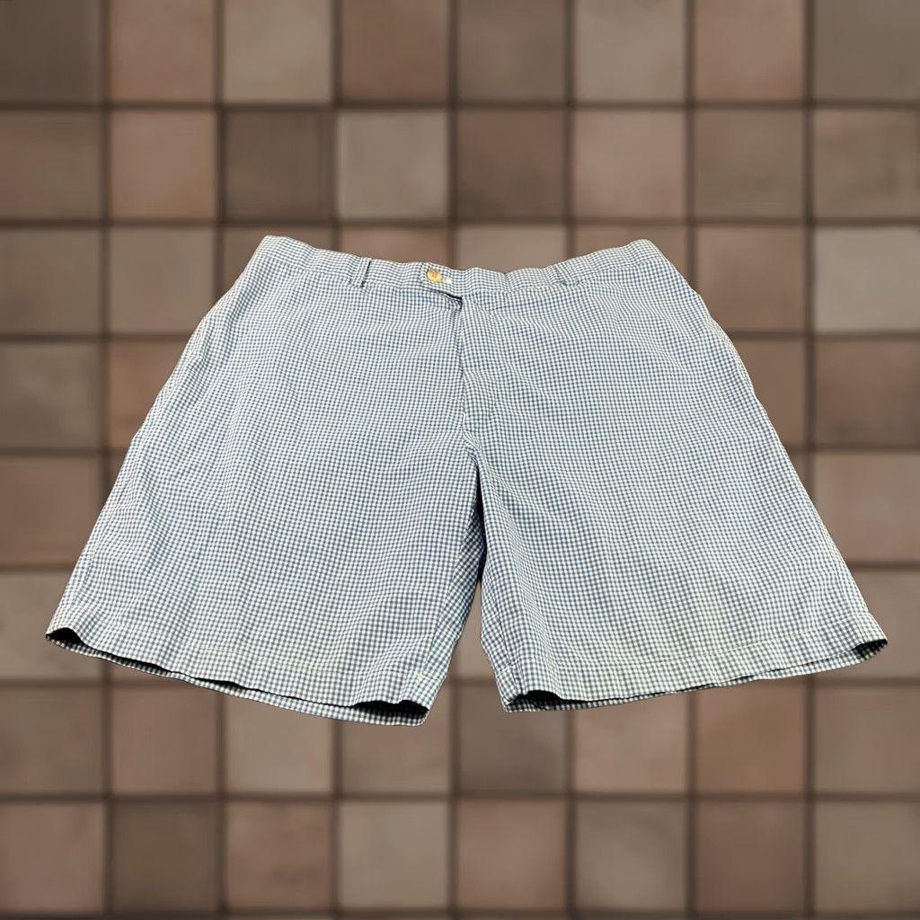 Peter Millar Peter Millar Shorts Mens Size 38 Blue Gingham Plaid Cotton Flat Front Chino Casual Java? Size US 38 / EU 54 - 1 Thumbnail