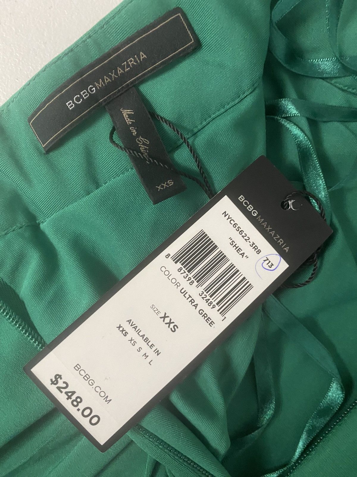 Bcbgmaxazria NWT BCBG MaxAzria green shea halter cutout dress XXS New Size XXS / US 00 / IT 34 - 2 Thumbnail