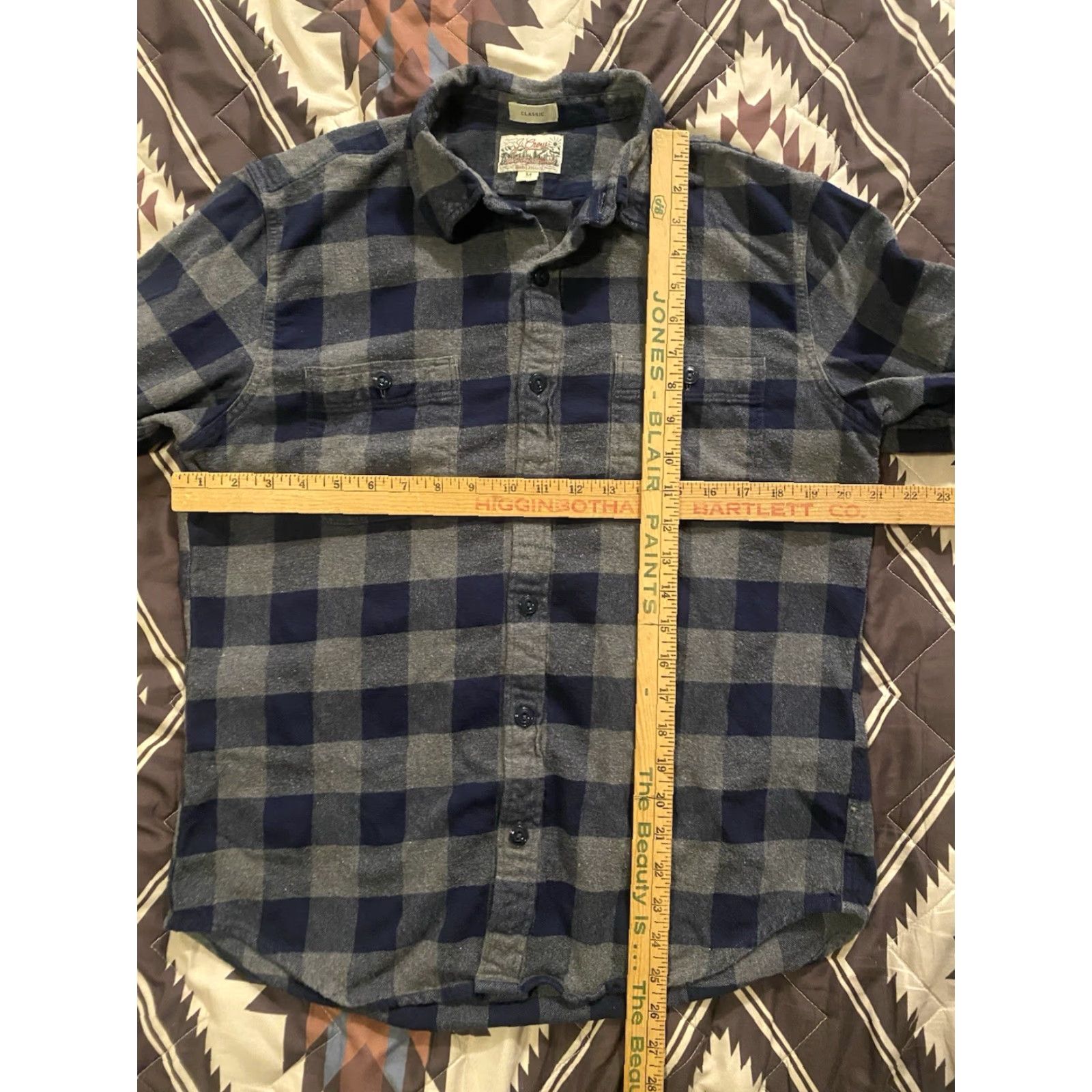 J.Crew J.CREW Shirt Plaid Button-Up Long Sleeve Blue/Gray Medium Regular Mens Vintage No Size US M / EU 48-50 / 2 - 5 Thumbnail