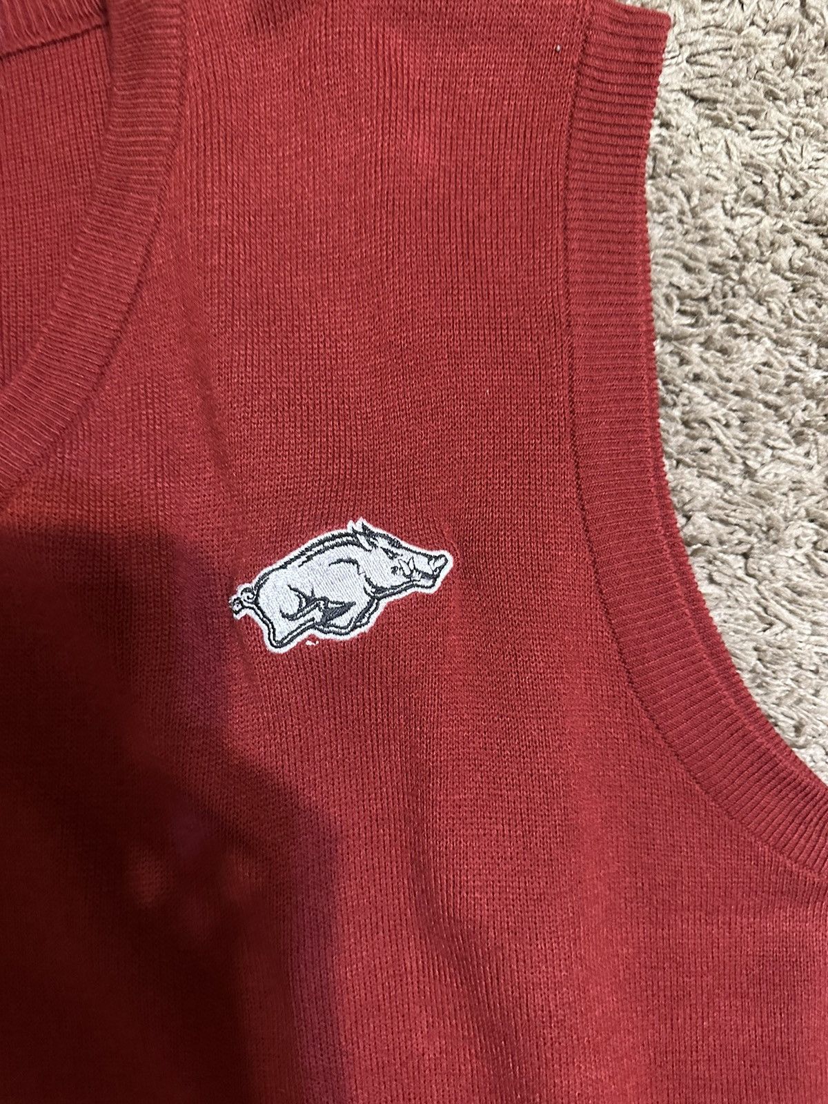 NCAA × Vintage Vintage NCAA Arkansas Razorback vest sweater 90s size large Size US L / EU 52-54 / 3 - 2 Thumbnail