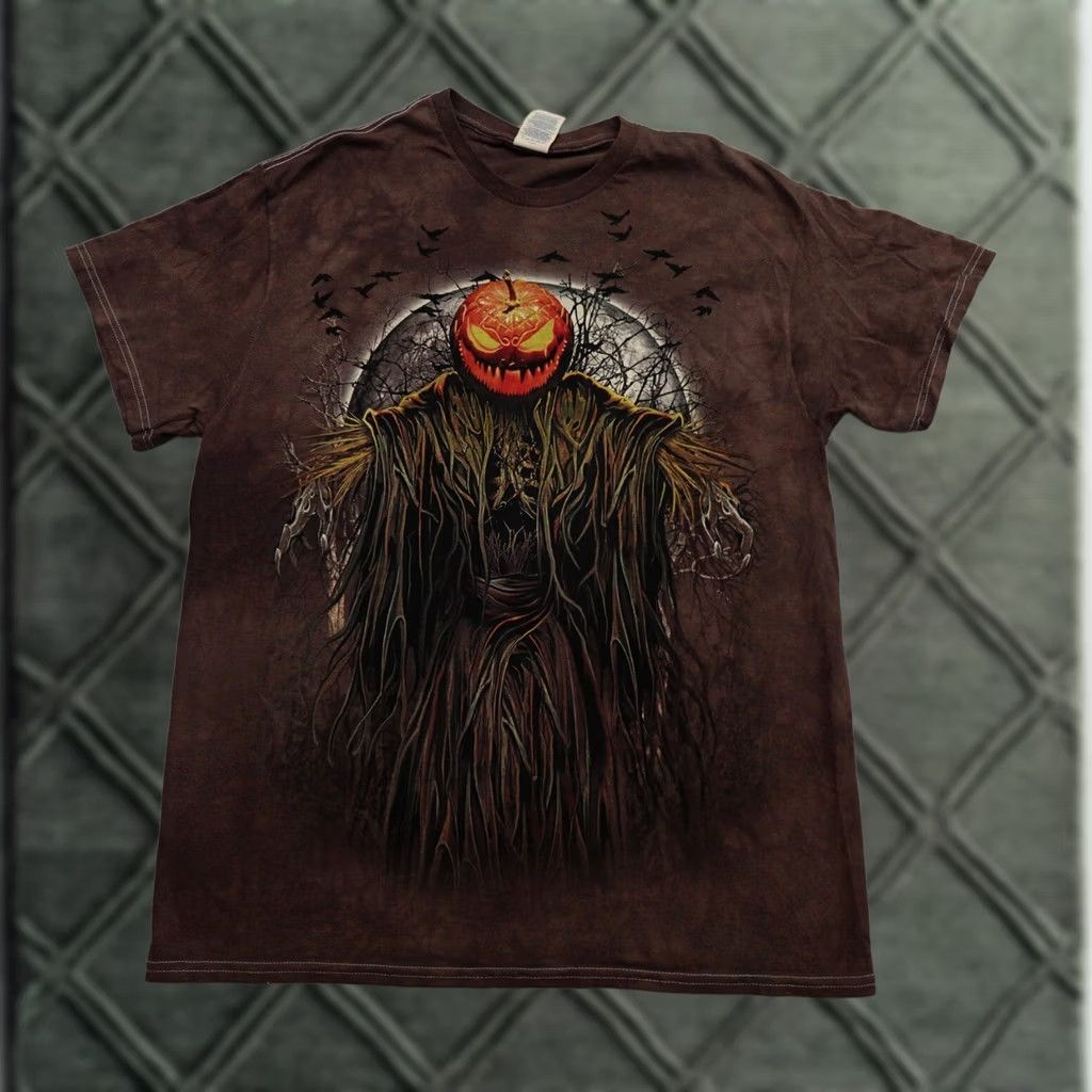 Delta Vintage Delta TShirt XL (21X28) Brown Tie Dye Halloween Pumpkin Horror Scarecrow Size US XL / EU 56 / 4 - 1 Thumbnail