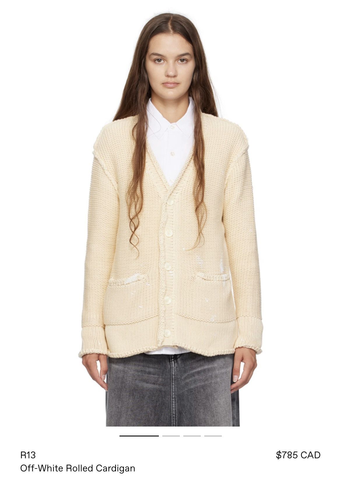 R13 R13 Cardigan ~ Off White Size US XL / EU 56 / 4 - 2 Thumbnail