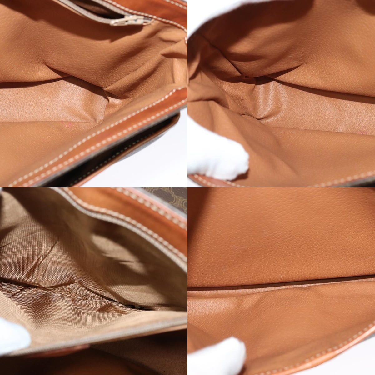 Celine CELINE Macadam Canvas Shoulder Bag Pvc Leather Brown Gold Size ONE SIZE - 12 Thumbnail