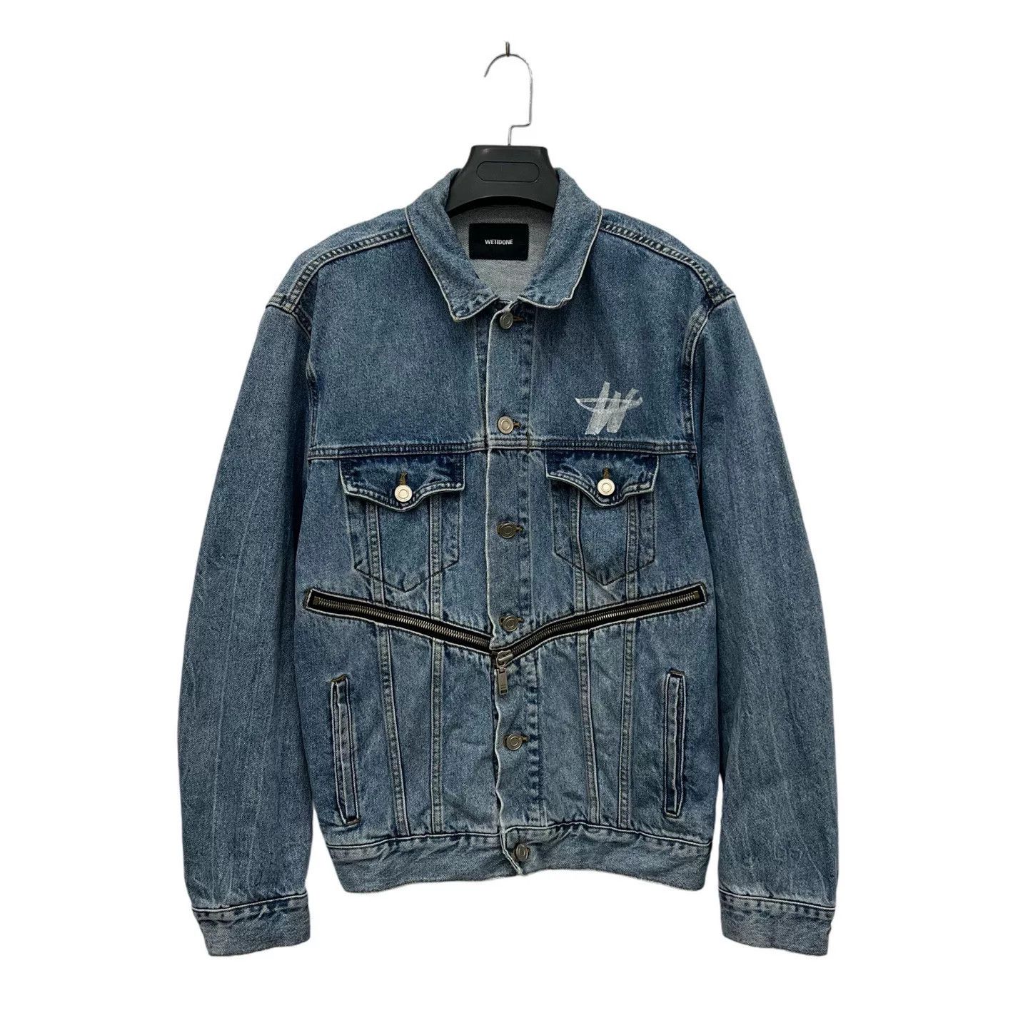 WE11DONE We11done Patchwork Zip Denim Jacket Size M / US 6-8 / IT 42-44 - 1 Thumbnail