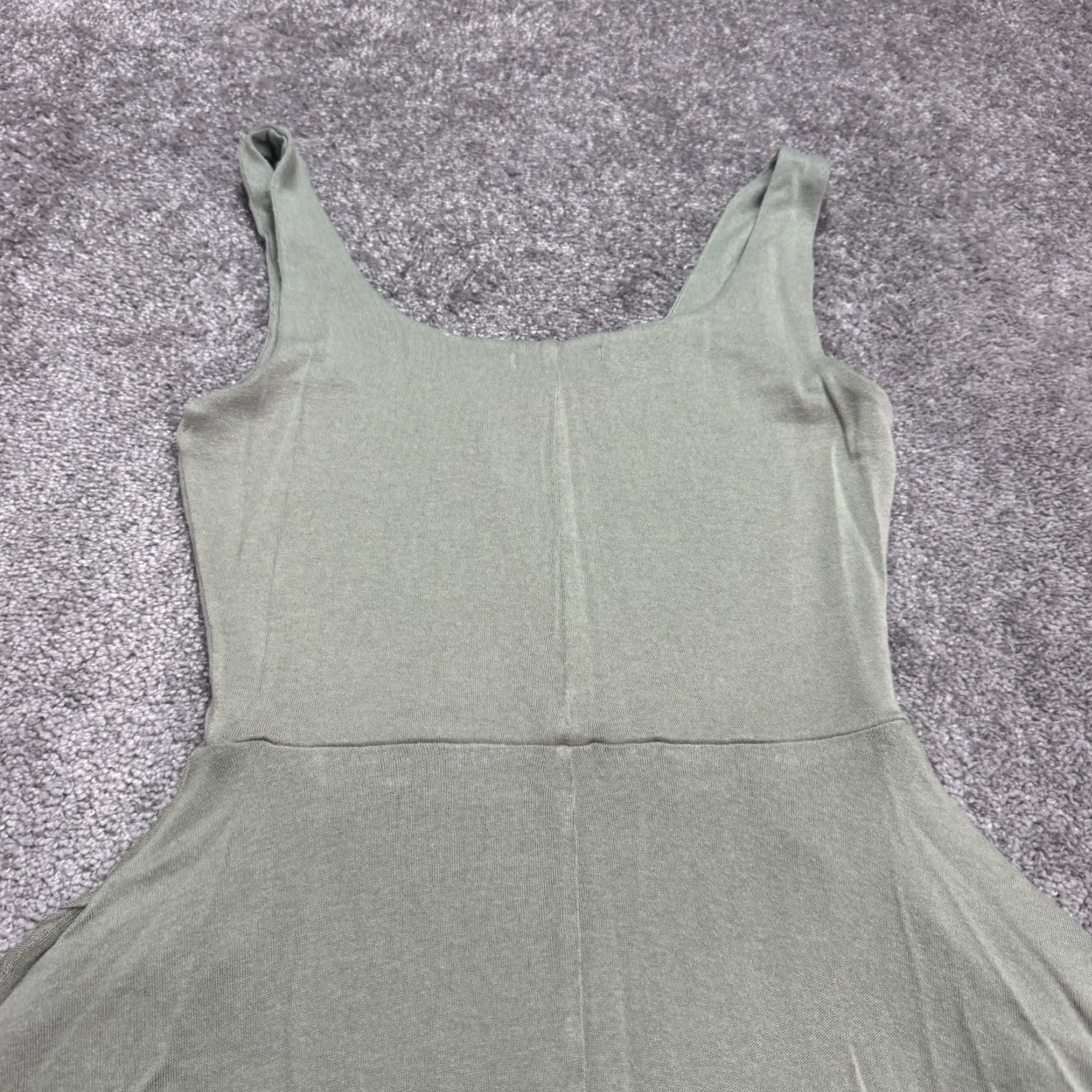 Vince Vince Dress Womens Small Sage Green A-Line Midi Tank Boho Scoop Neck Size S / US 4 / IT 40 - 4 Thumbnail
