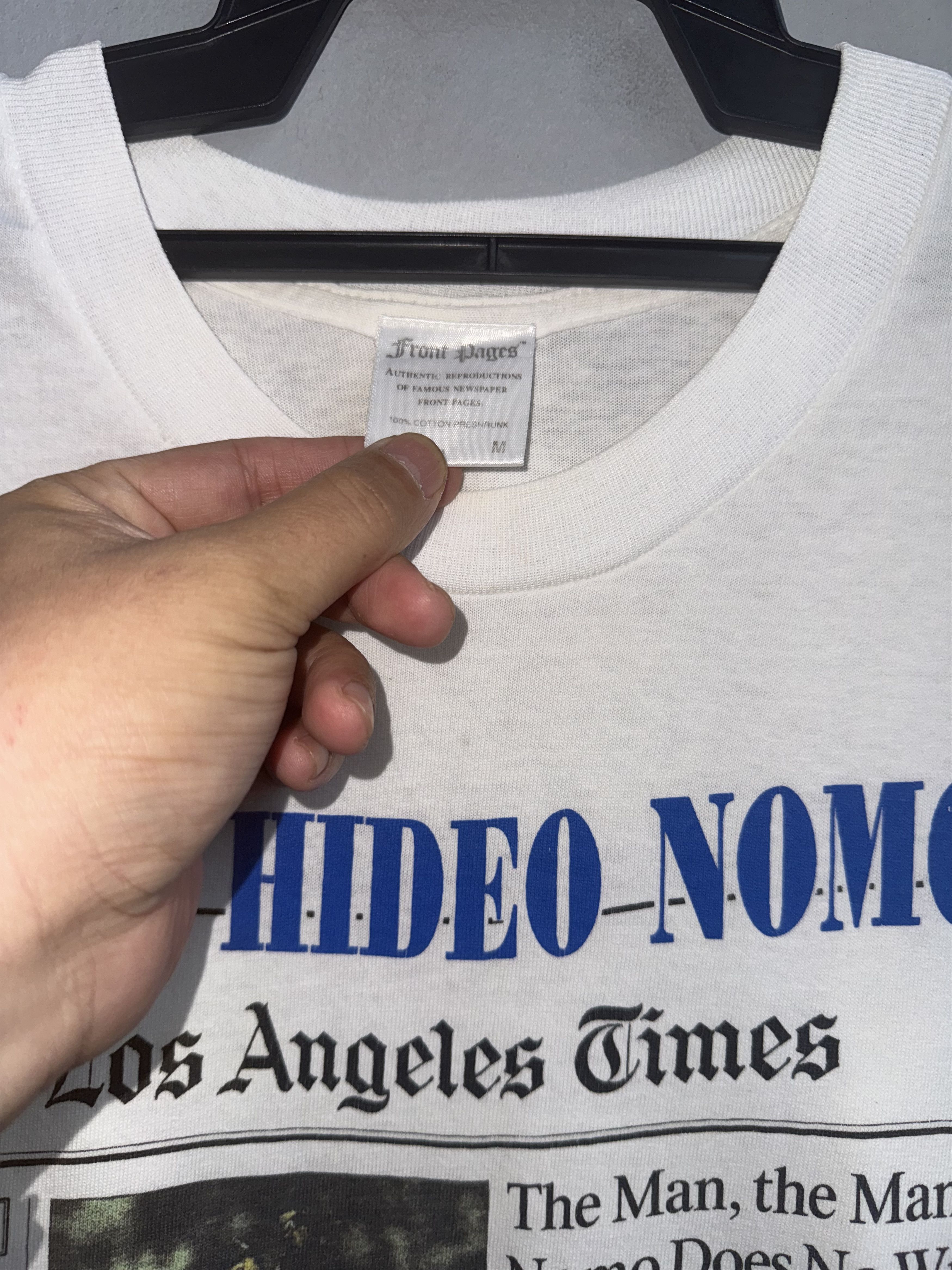Vintage Hideo Nomo Newspaper Dodgers 1995's Vintage MLB T-Shirt Size US M / EU 48-50 / 2 - 2 Thumbnail