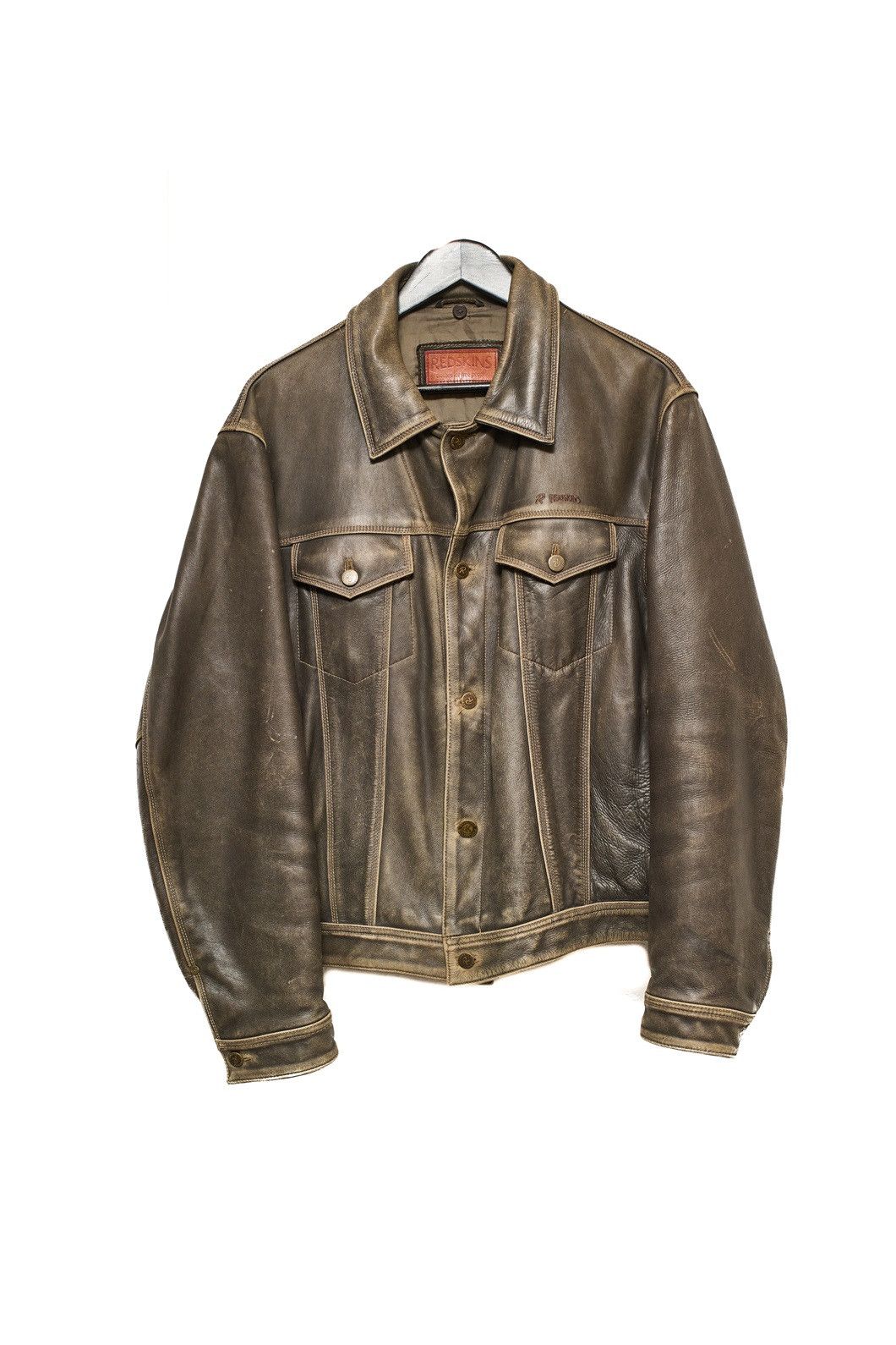 NFL Redskins Vintage Brown Leather Jacket Size XL Size US XL / EU 56 / 4 - 1 Thumbnail