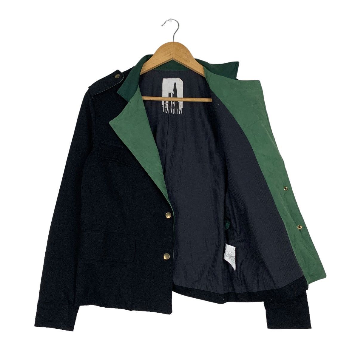 Japanese Brand OKIRAKU Double Collar Belted Pea Jacket #0957-C42 Size S / US 4 / IT 40 - 8 Thumbnail