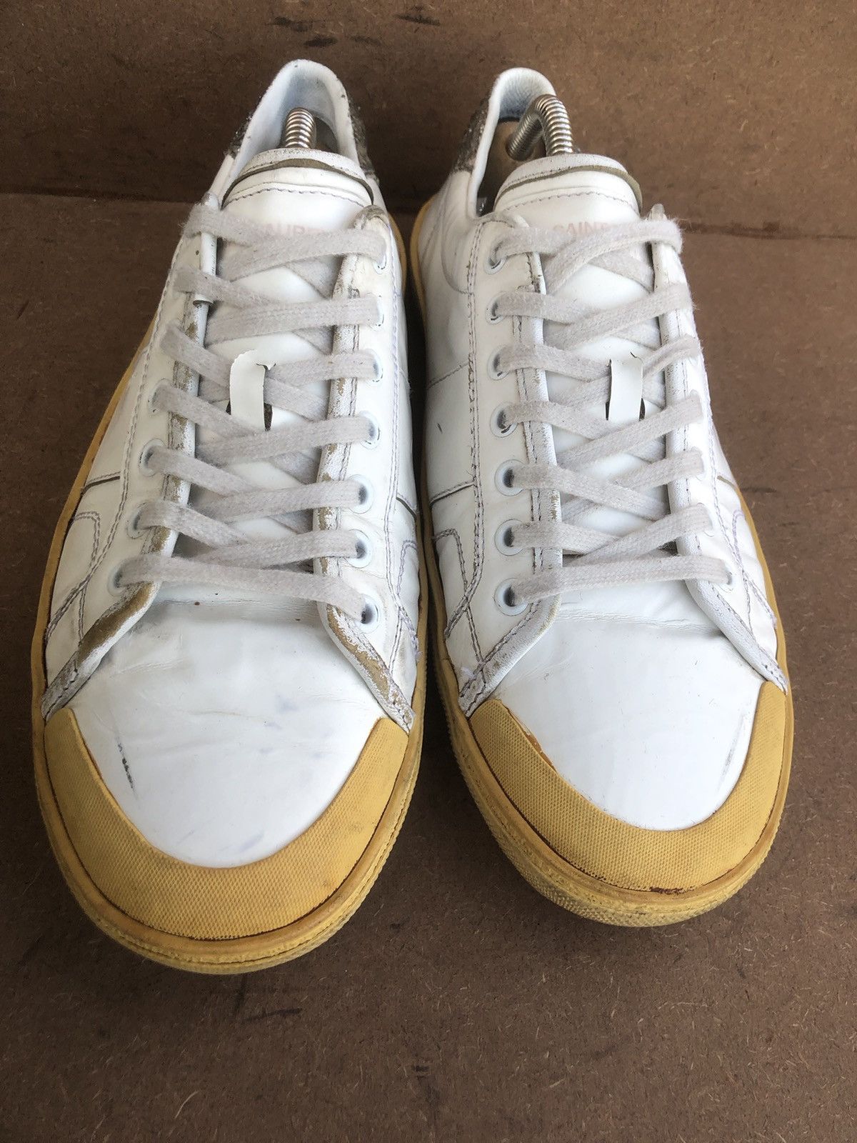 Saint Laurent Paris Saint Laurent White Leather Sneakers Size 42 Size US 8 / EU 41 - 1 Thumbnail