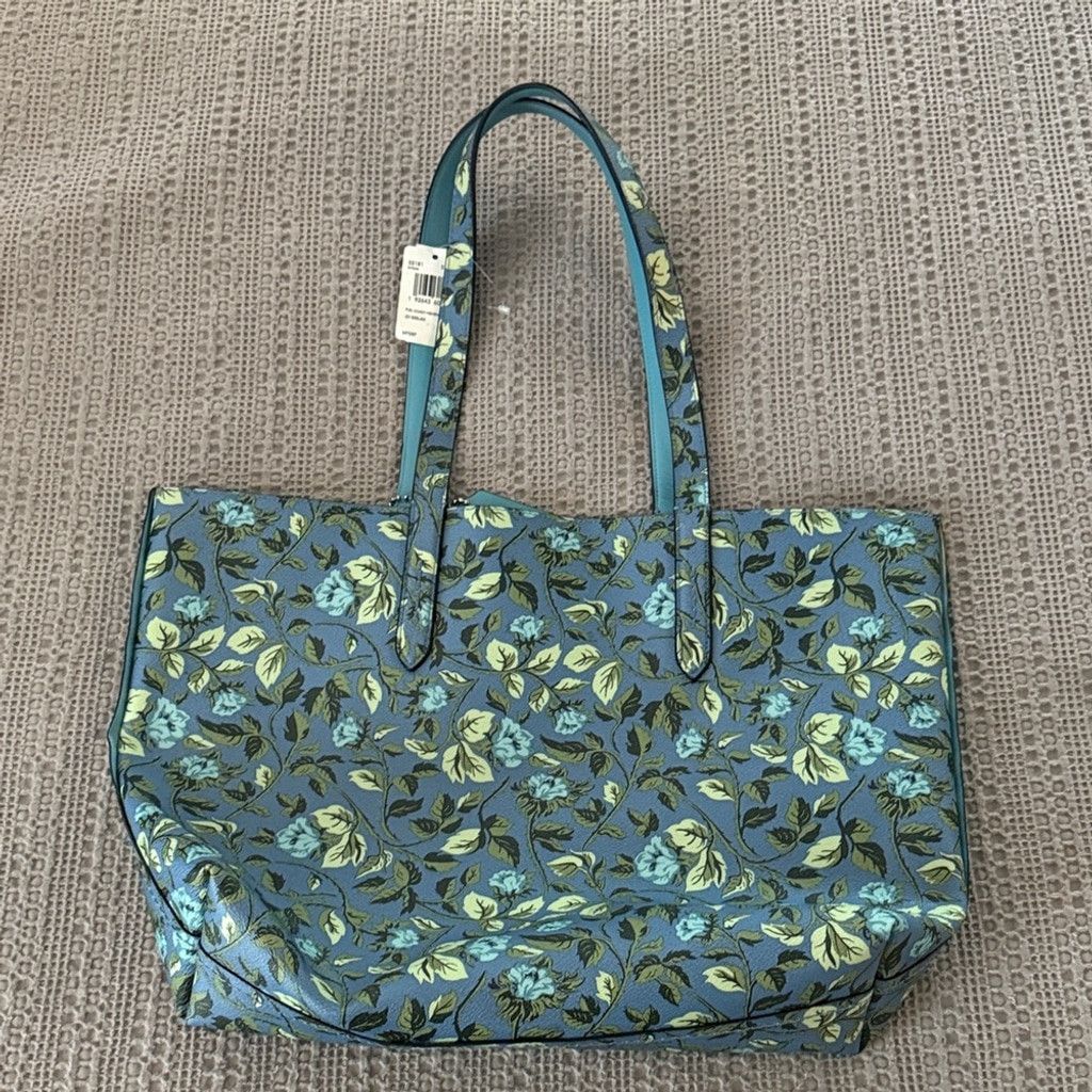 Coach COACH Floral Print Coach Highline Tote Slate/Silver Size ONE SIZE - 4 Thumbnail