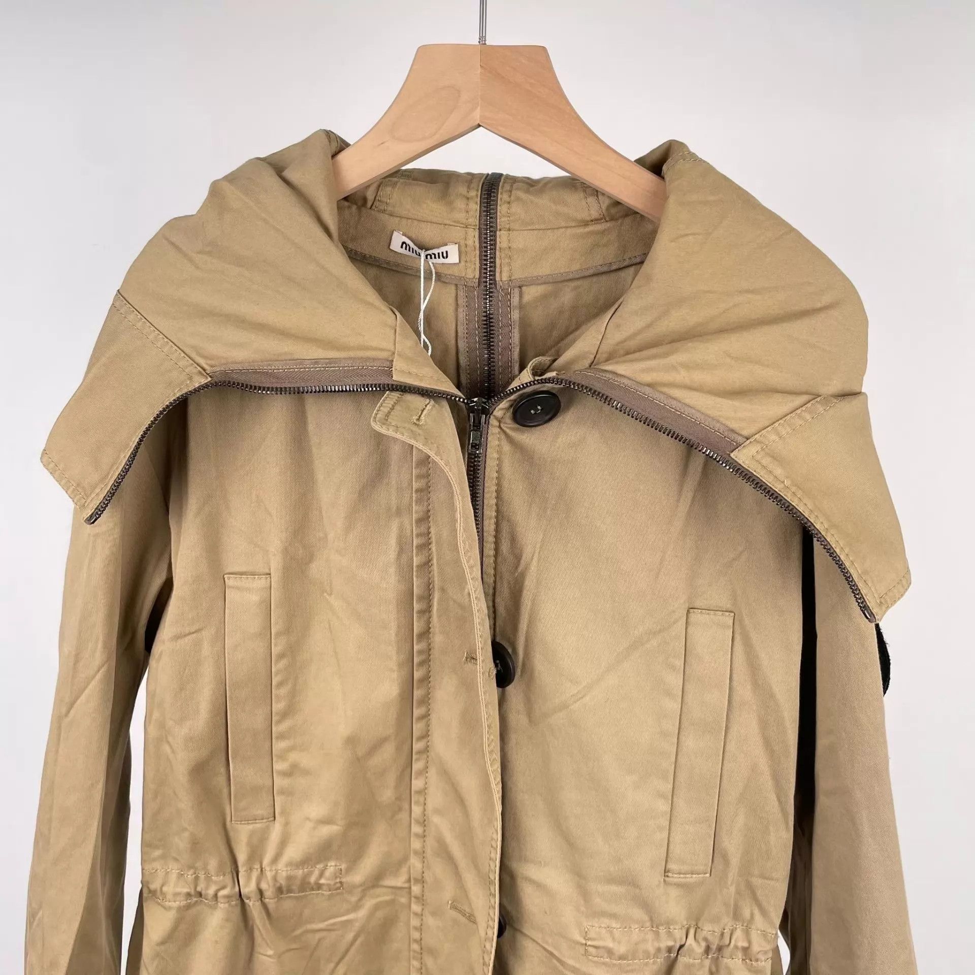 Miu Miu MIU MIU Beige Hooded Jacket 40 Size S / US 4 / IT 40 - 9 Thumbnail