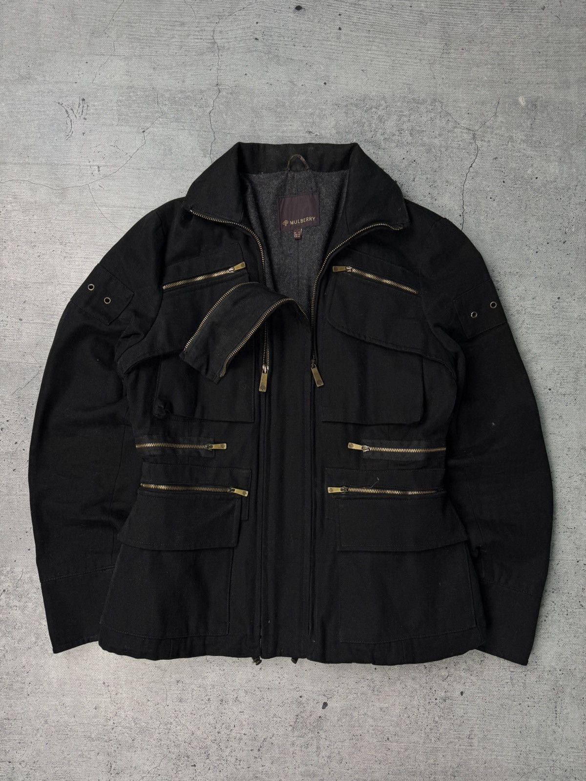 Mulberry Vintage 90’s Mulberry Multi Pocket Rick Owens Style Jacket Size L / US 10 / IT 46 - 2 Thumbnail