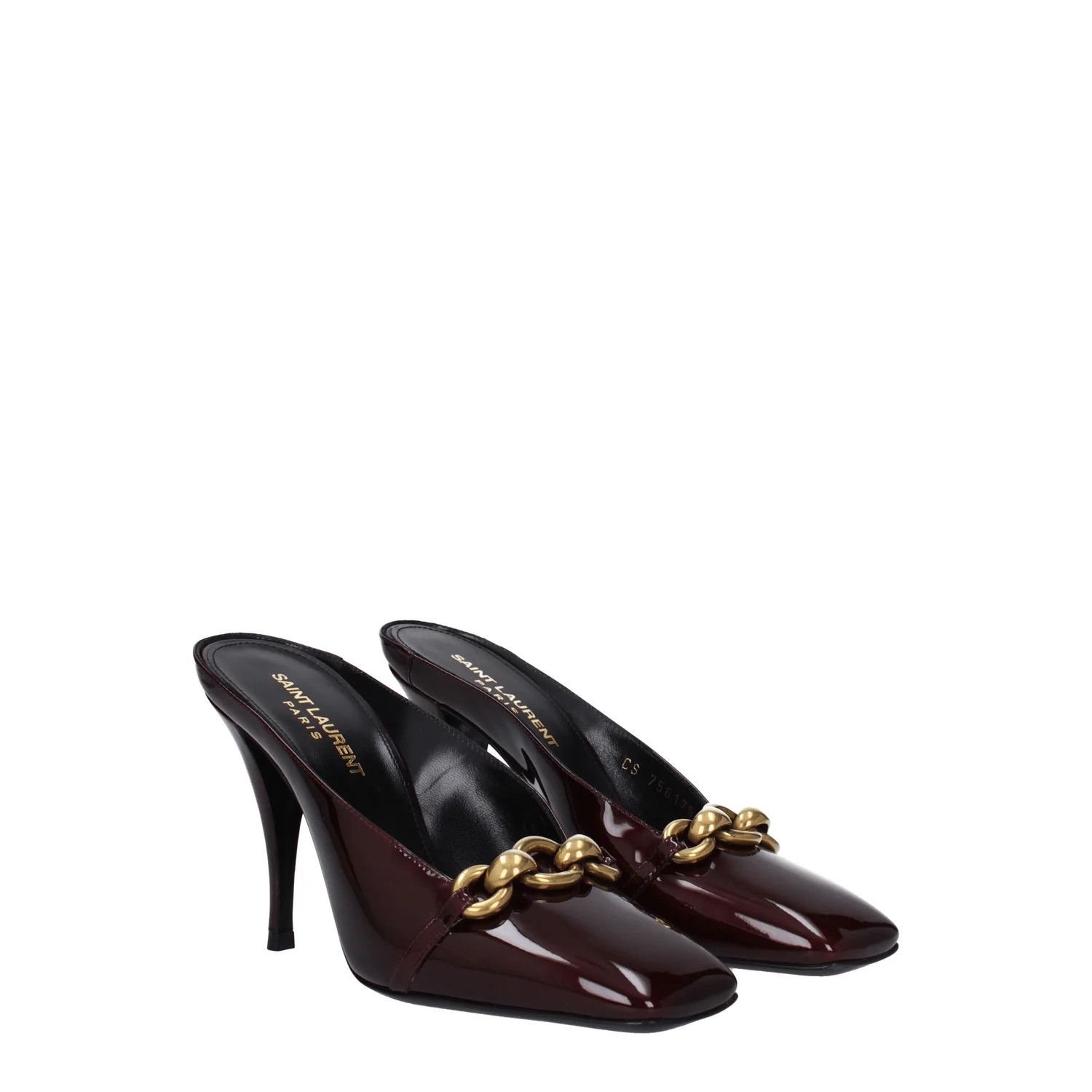 Saint Laurent Paris o1s1wg110425 756175 Le Maillon 95 Mules in Deep Bordeaux Size US 7 / IT 37 - 2 Thumbnail