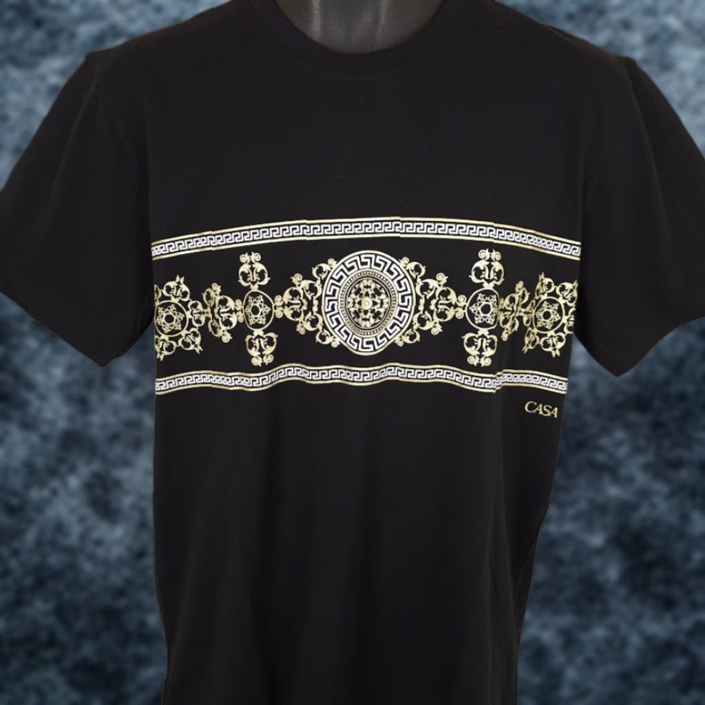 Vintage Casa Moda T Shirt Mens Size Medium Black White Gold Greek Key Meander NEW Size US M / EU 48-50 / 2 - 1 Thumbnail