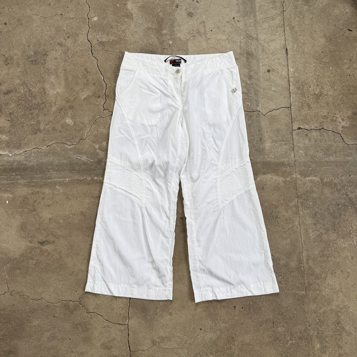 Versace × Vintage Vintage Versace Sport White Nylon Track Bridge Pants Size 32" / US 10 / IT 46 - 1 Thumbnail