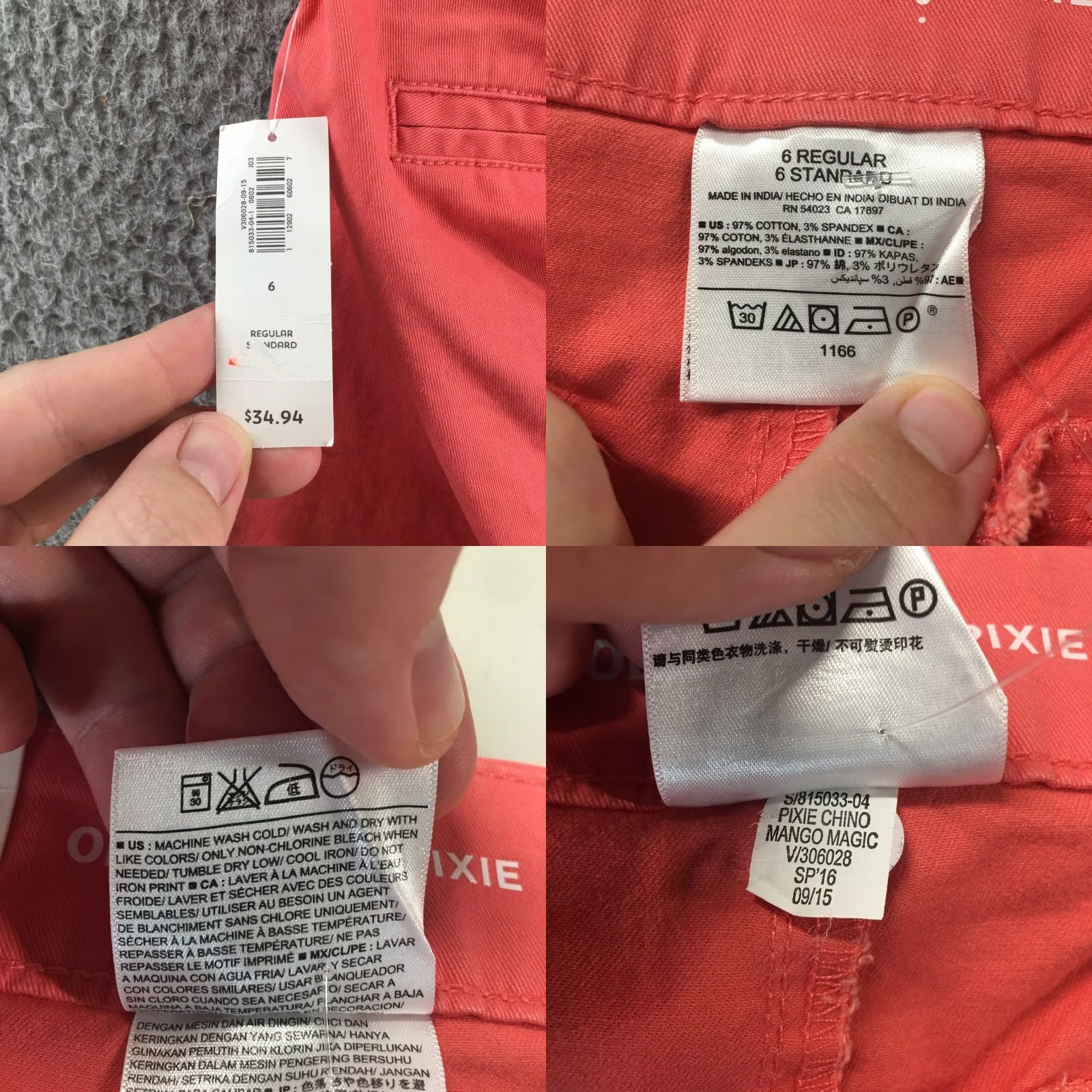 Old Navy Old Navy Pixie Ankle Pants Womens 6R Coral Mid Rise Zip Fly NEW Pants Women 6 Coral Pink Classic Slim Leg Modern 32in Waist 25.5in Inseam Size 28" / US 6 / IT 42 - 10 Thumbnail