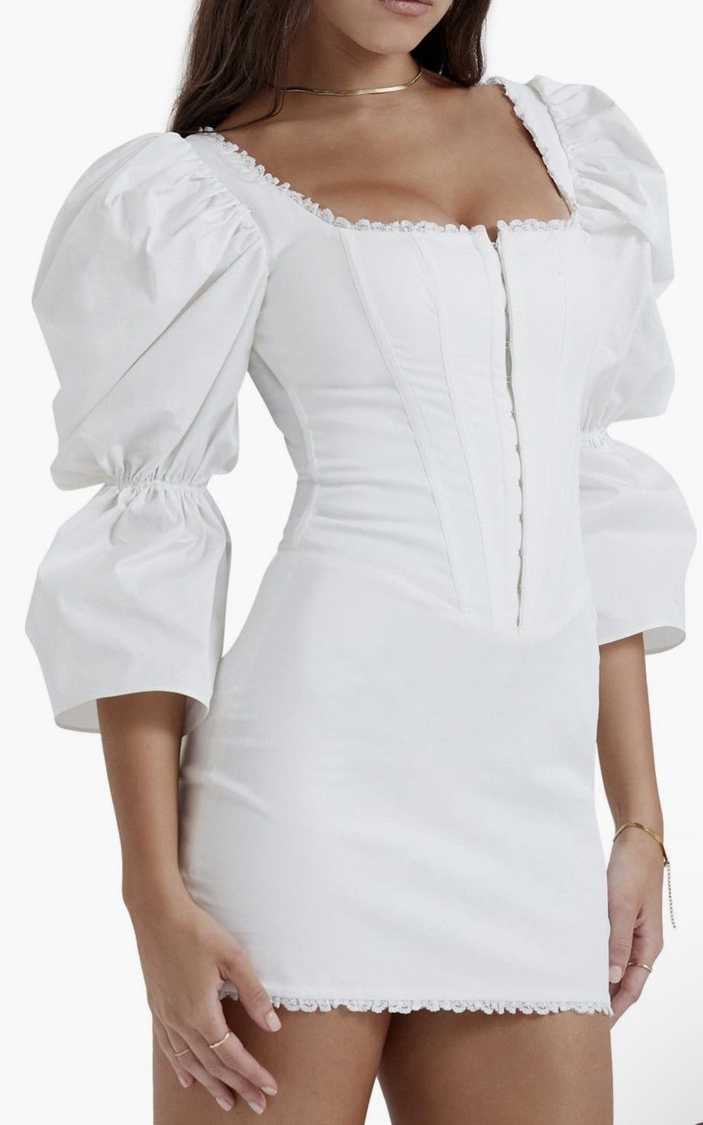 House of CB Matilda Corset Bodice Cotton Blend Mini Dress S
